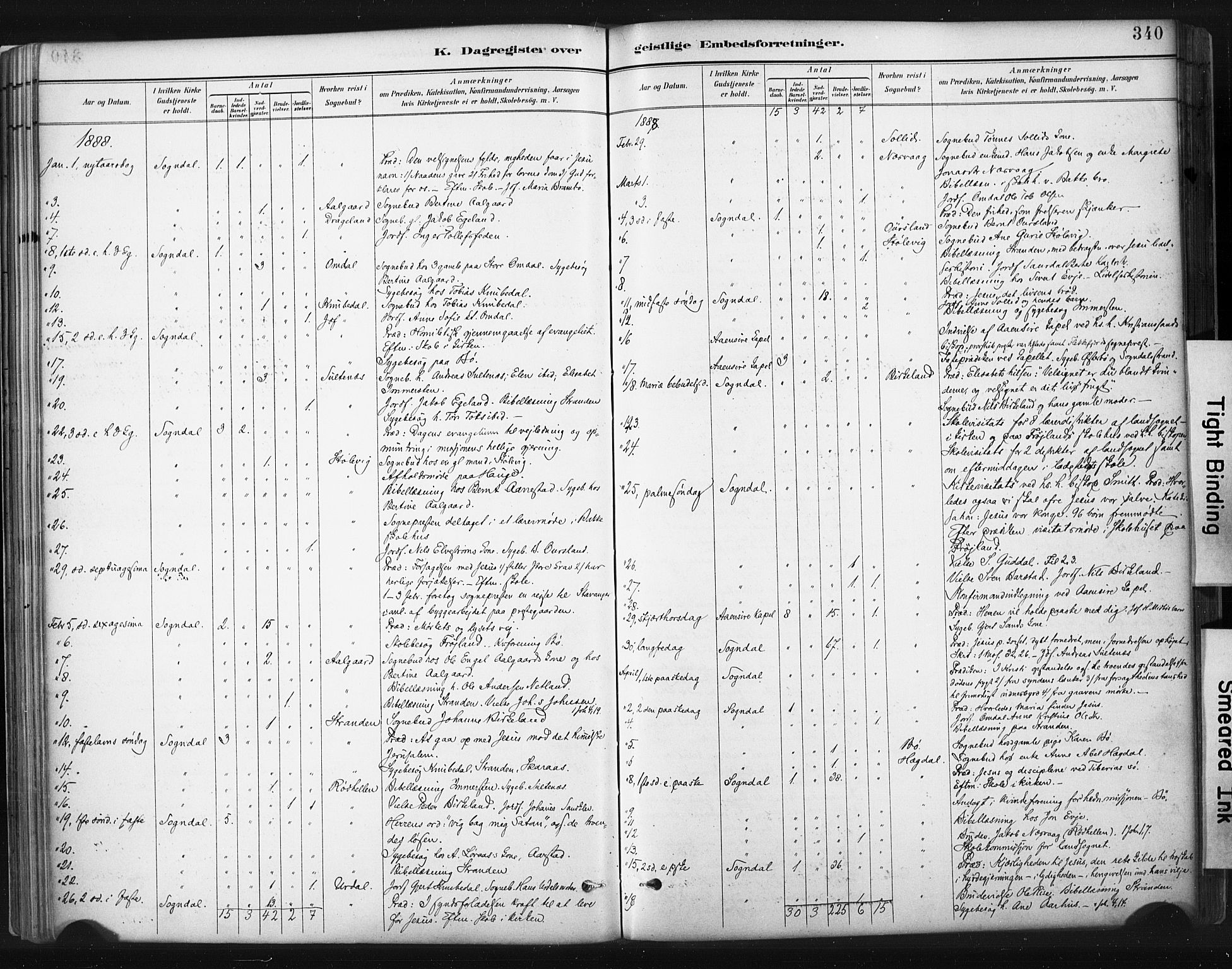 Sokndal sokneprestkontor, AV/SAST-A-101808: Ministerialbok nr. A 11.2, 1887-1905, s. 340