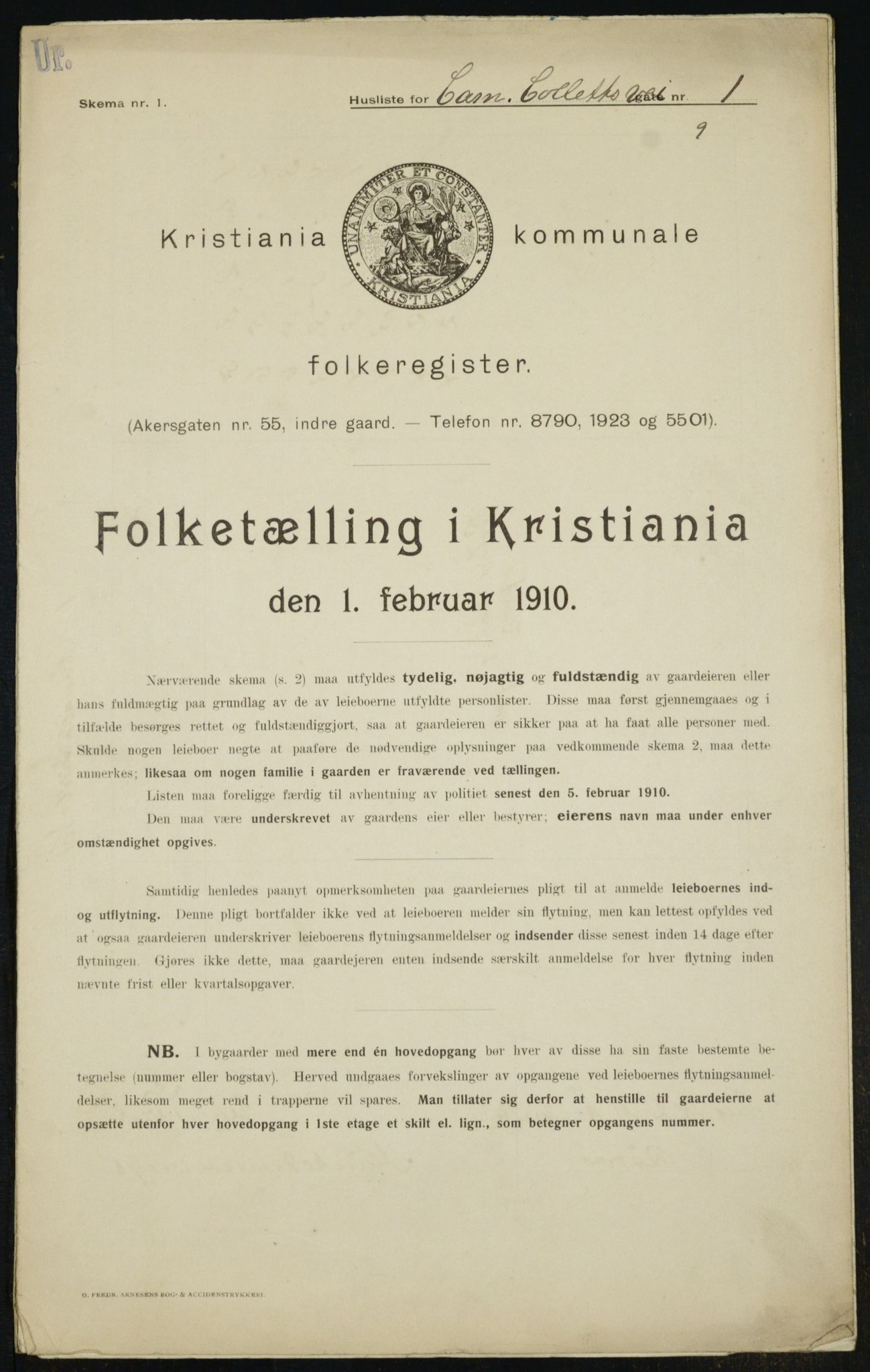 OBA, Kommunal folketelling 1.2.1910 for Kristiania, 1910, s. 11048