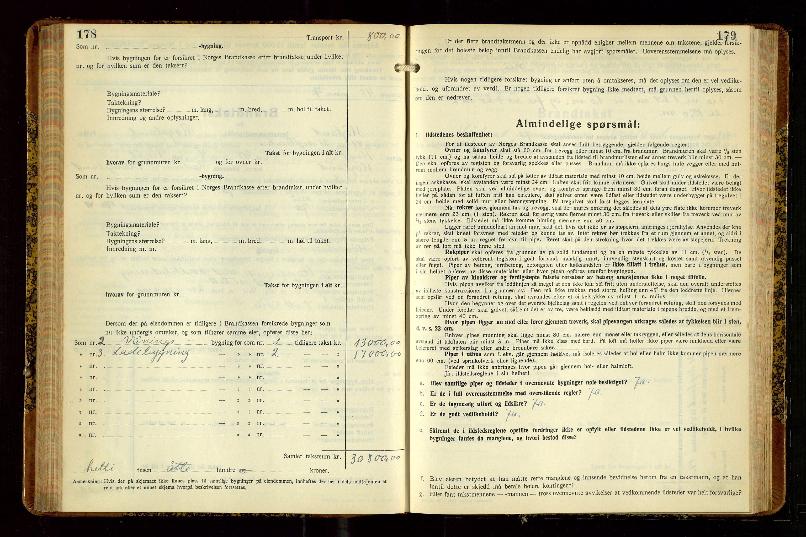 Høyland/Sandnes lensmannskontor, AV/SAST-A-100166/Gob/L0008: "Branntakstprotokoll", 1940-1952, s. 178-179