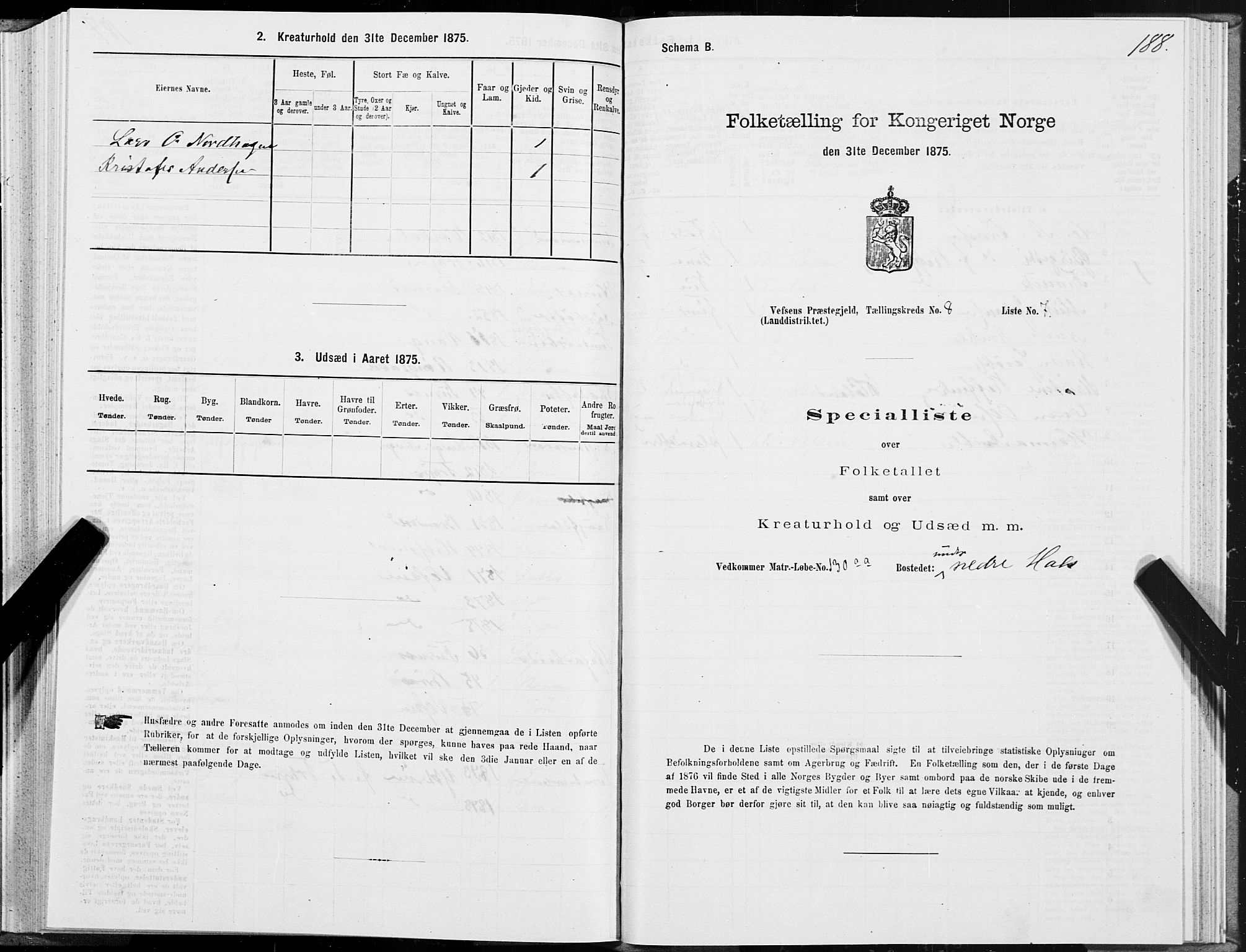 SAT, Folketelling 1875 for 1824L Vefsn prestegjeld, Vefsn sokn, 1875, s. 2188