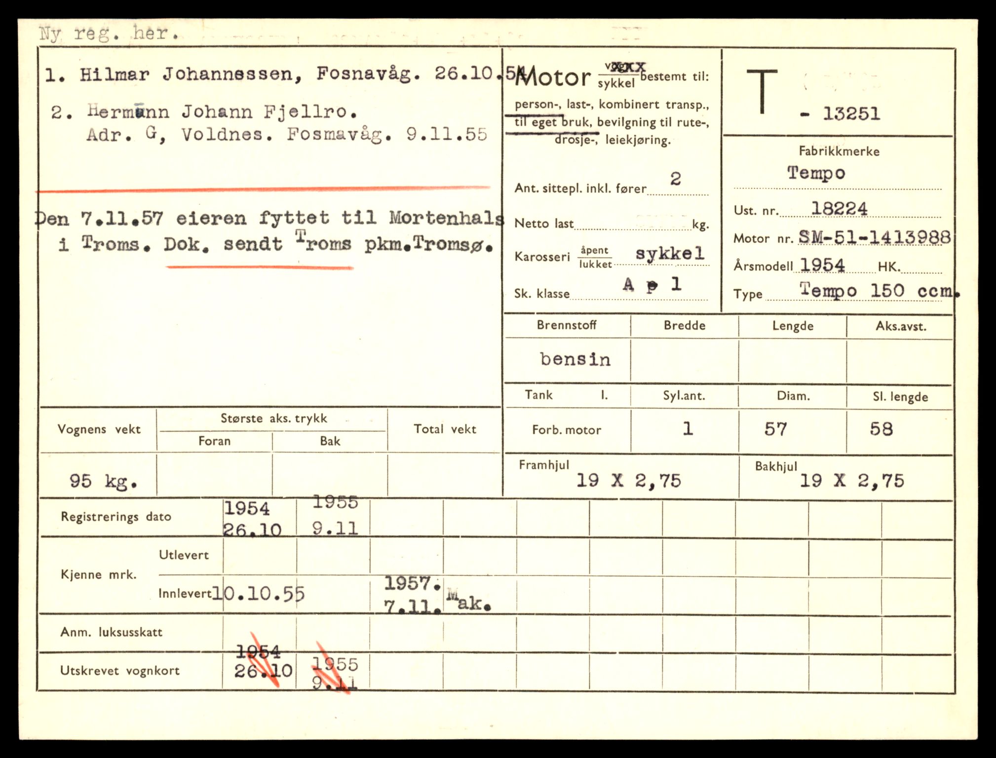 Møre og Romsdal vegkontor - Ålesund trafikkstasjon, AV/SAT-A-4099/F/Fe/L0038: Registreringskort for kjøretøy T 13180 - T 13360, 1927-1998, s. 1193