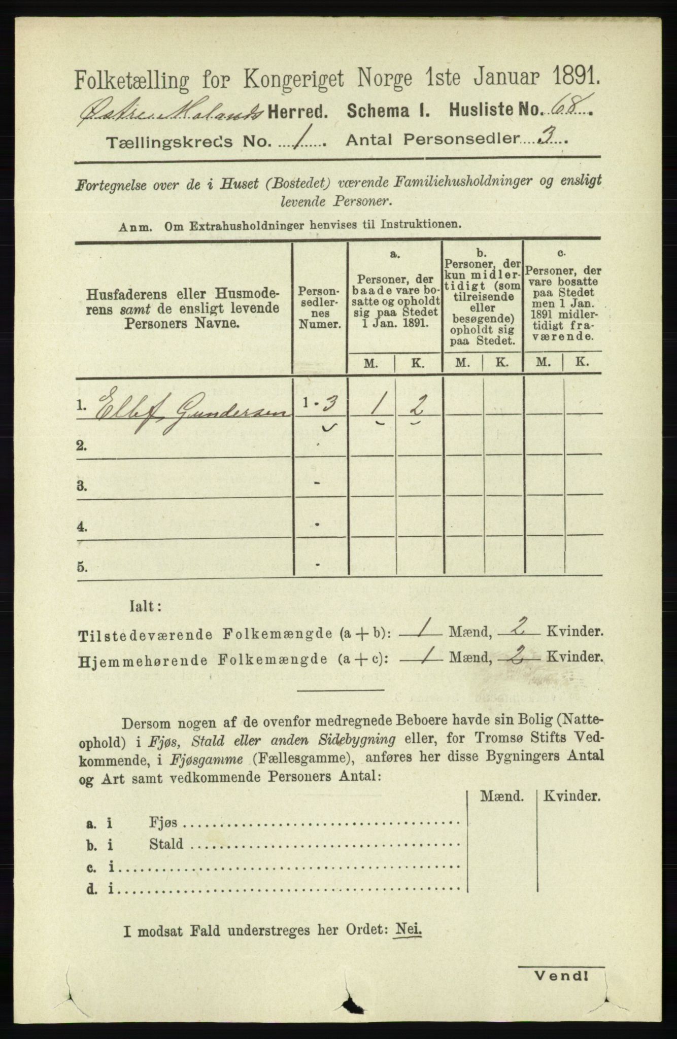 RA, Folketelling 1891 for 0918 Austre Moland herred, 1891, s. 88