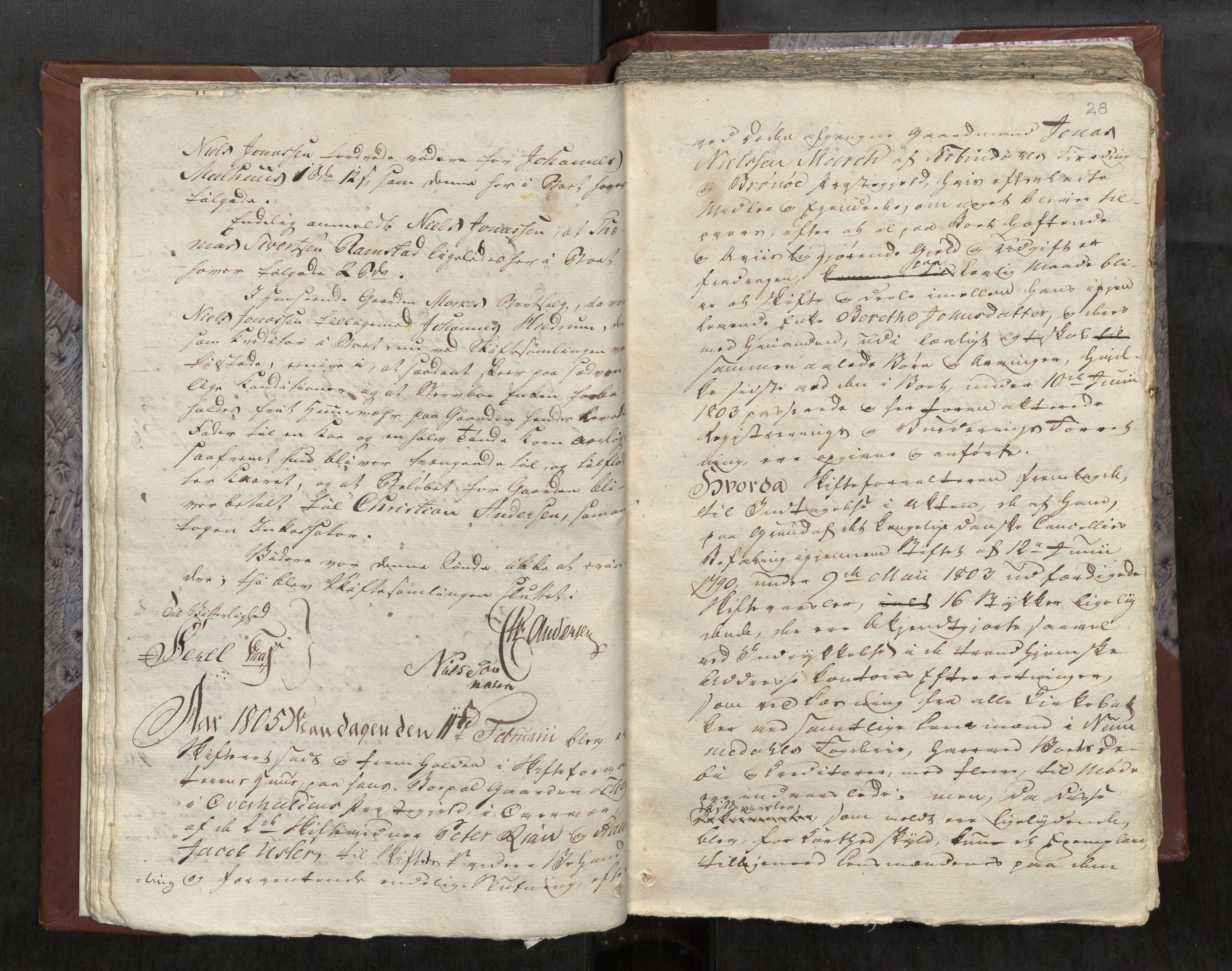 Namdal sorenskriveri, AV/SAT-A-4133/1/3/3A/L0033: Skifteprotokoll nr. 23, 1805, s. 28
