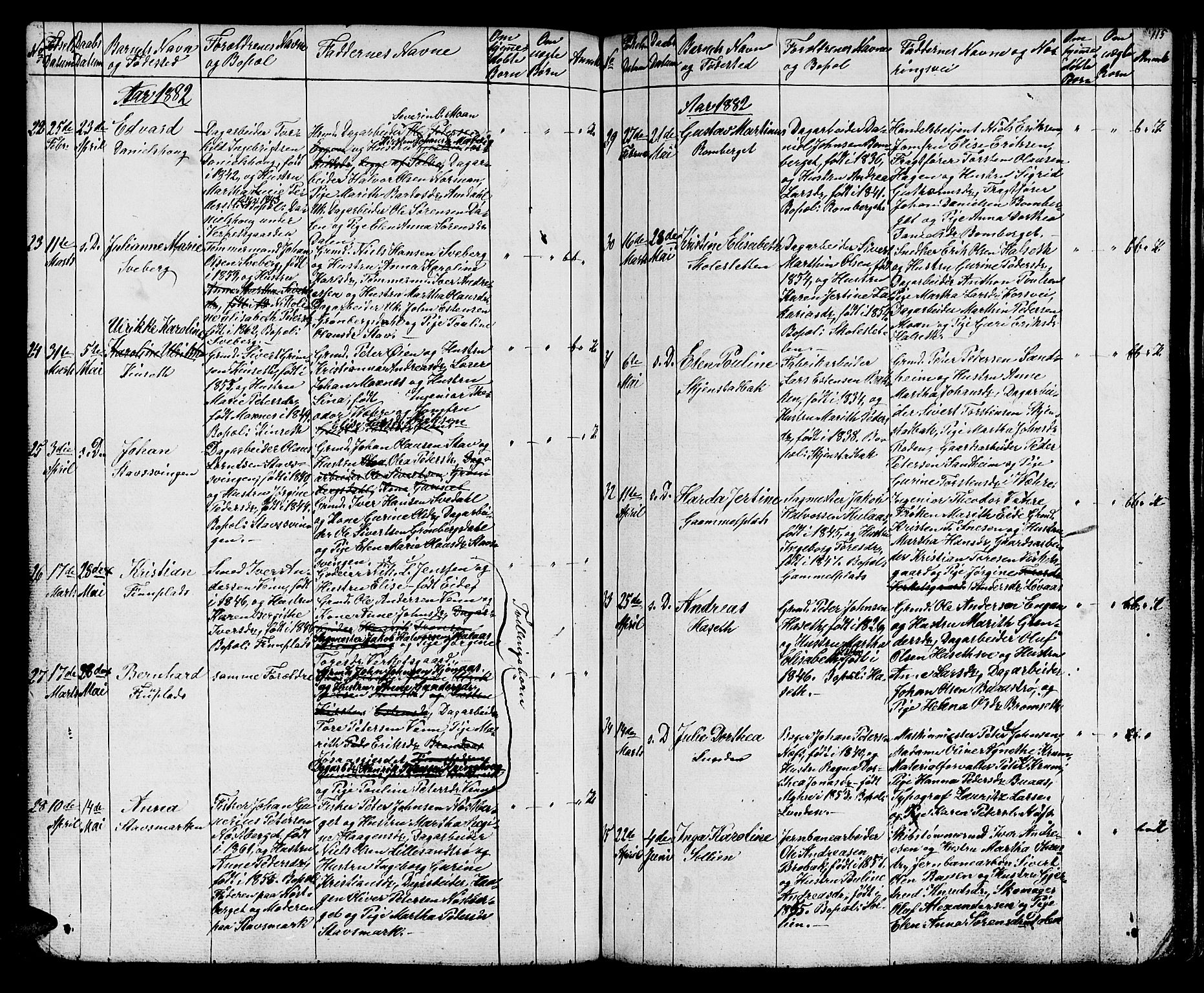 Ministerialprotokoller, klokkerbøker og fødselsregistre - Sør-Trøndelag, AV/SAT-A-1456/616/L0422: Klokkerbok nr. 616C05, 1850-1888, s. 115