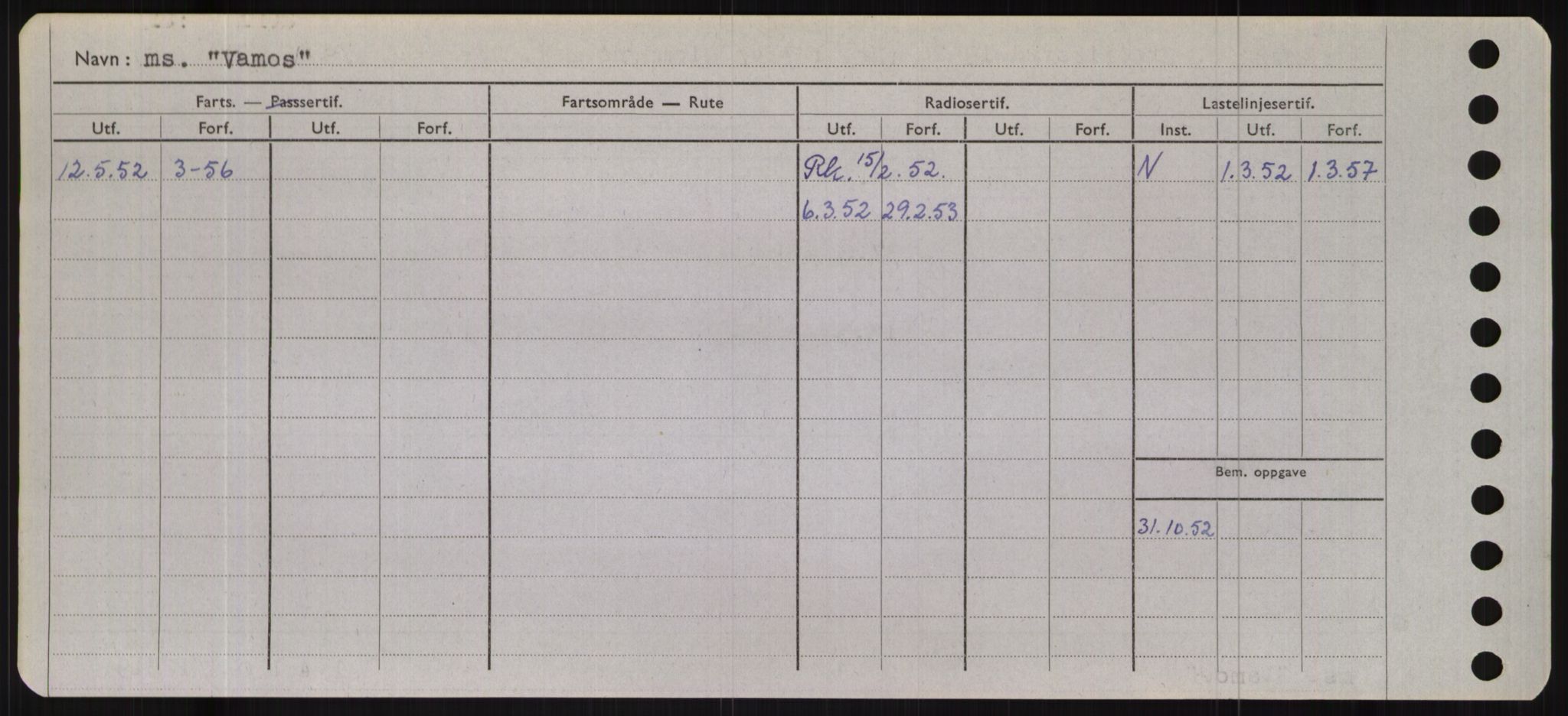 Sjøfartsdirektoratet med forløpere, Skipsmålingen, RA/S-1627/H/Hb/L0005: Fartøy, T-Å, s. 264