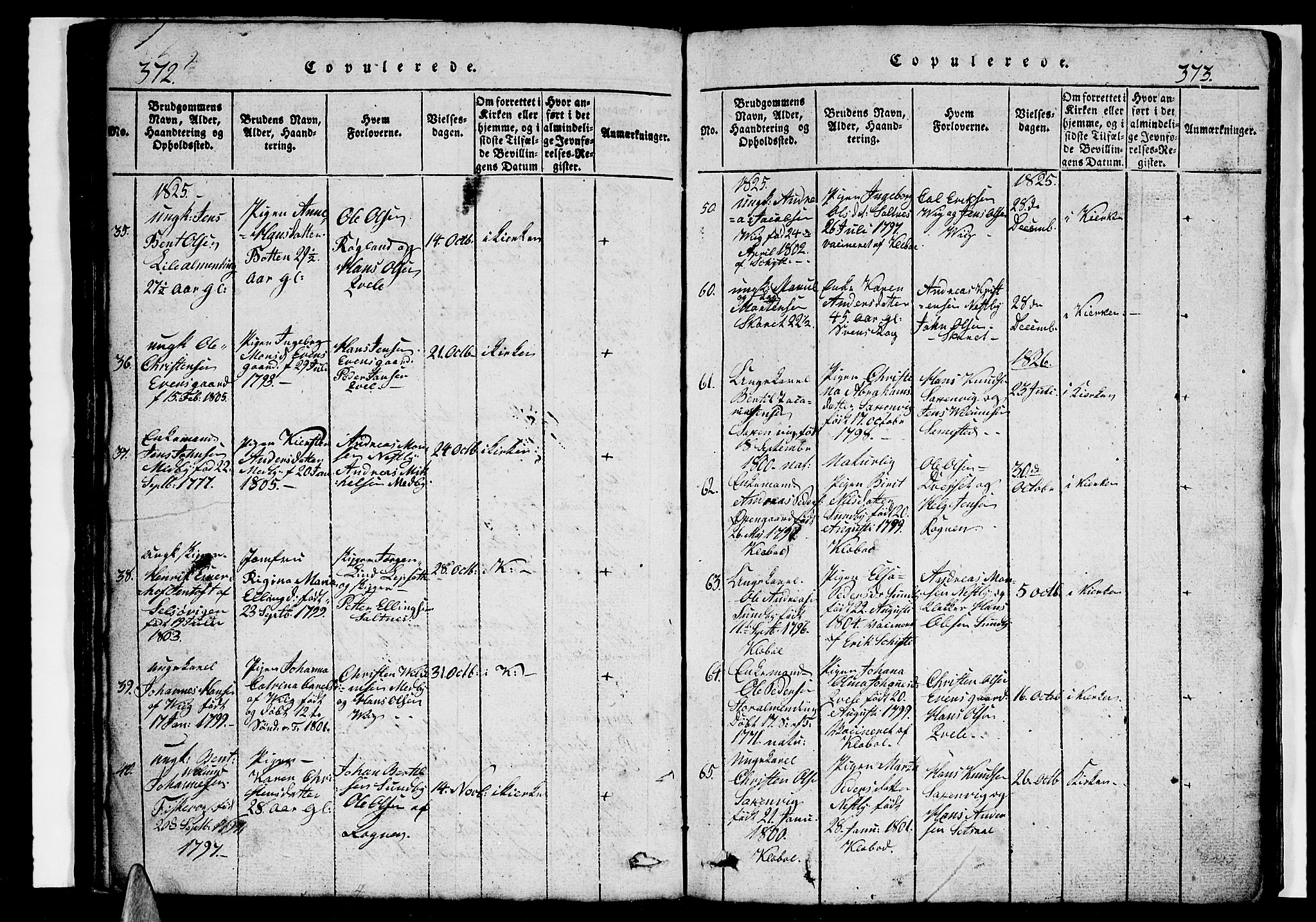 Ministerialprotokoller, klokkerbøker og fødselsregistre - Nordland, AV/SAT-A-1459/847/L0676: Klokkerbok nr. 847C04, 1821-1853, s. 372-373