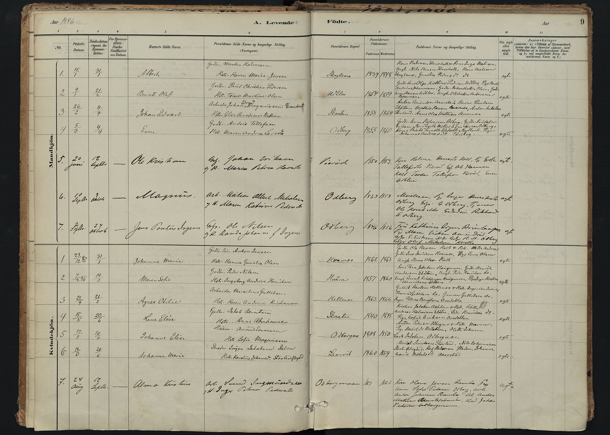 Hedrum kirkebøker, AV/SAKO-A-344/F/Fc/L0001: Ministerialbok nr. III 1, 1881-1906, s. 9