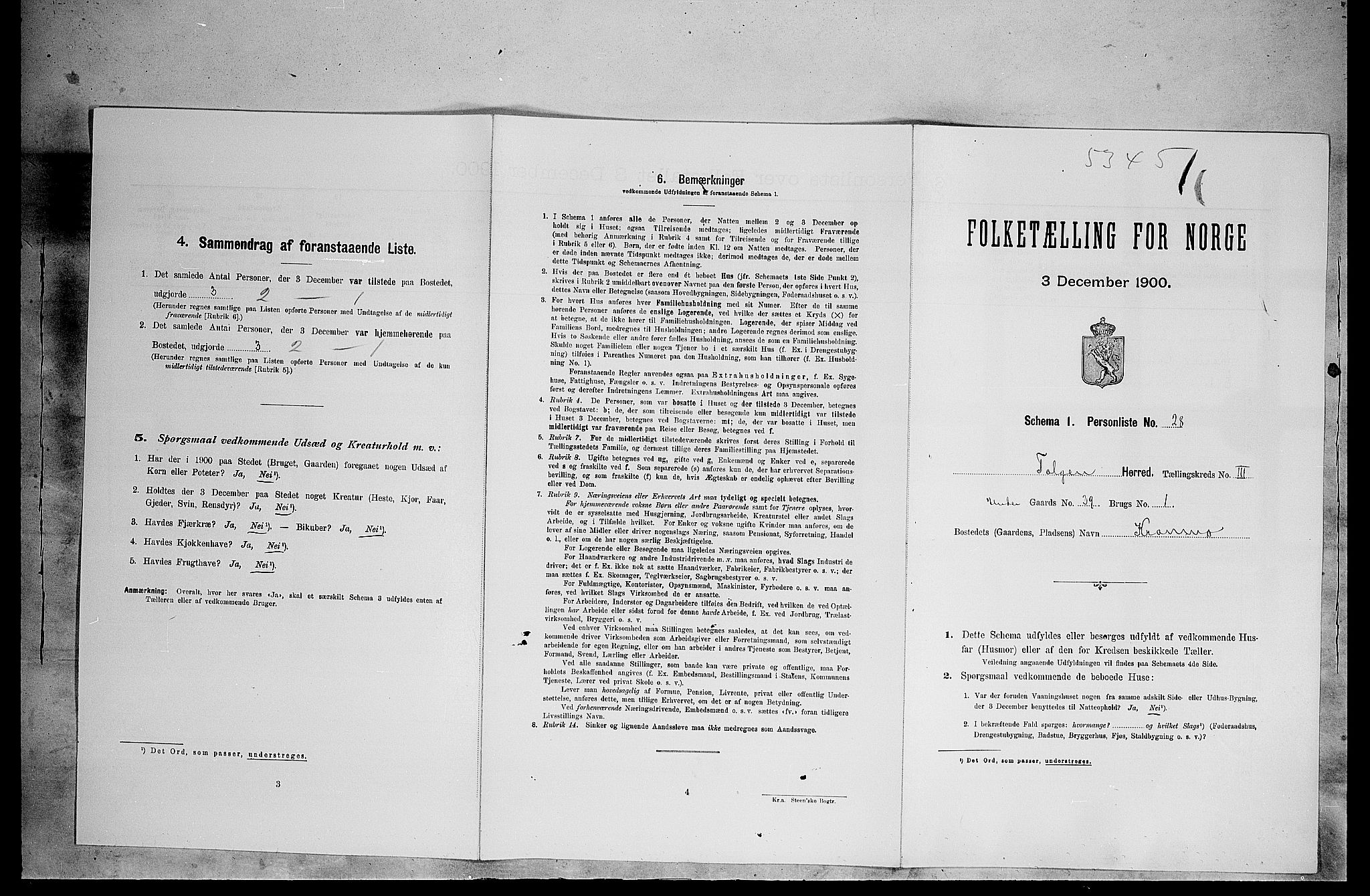 SAH, Folketelling 1900 for 0436 Tolga herred, 1900, s. 350