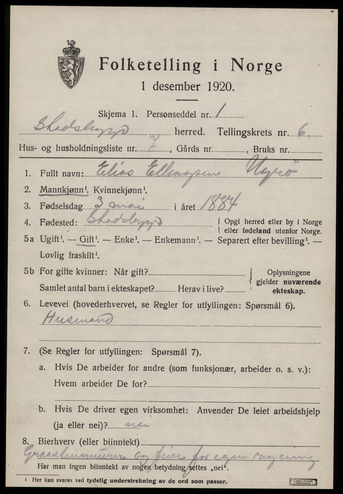 SAT, Folketelling 1920 for 1625 Stadsbygd herred, 1920, s. 3148