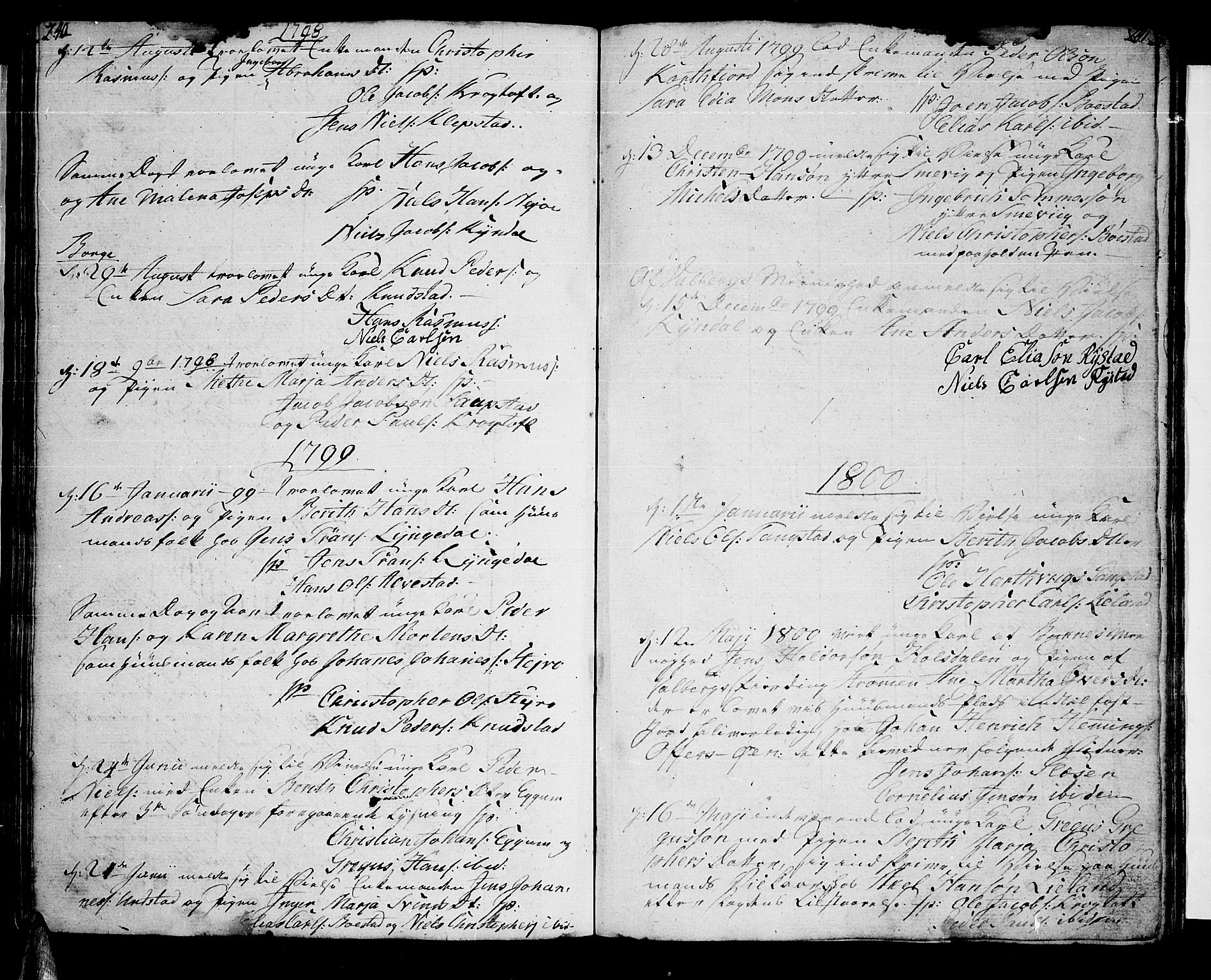 Ministerialprotokoller, klokkerbøker og fødselsregistre - Nordland, AV/SAT-A-1459/880/L1129: Ministerialbok nr. 880A03, 1796-1821, s. 240-241