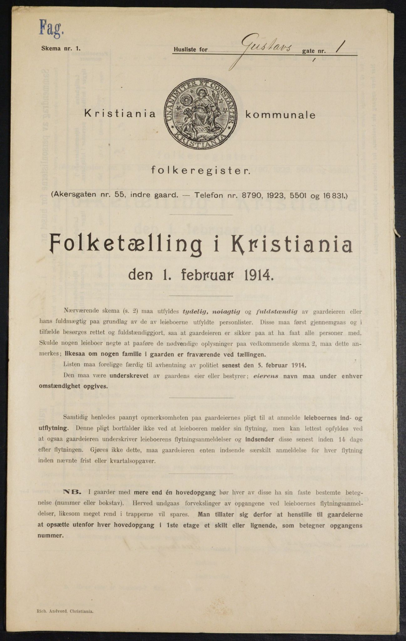 OBA, Kommunal folketelling 1.2.1914 for Kristiania, 1914, s. 32510
