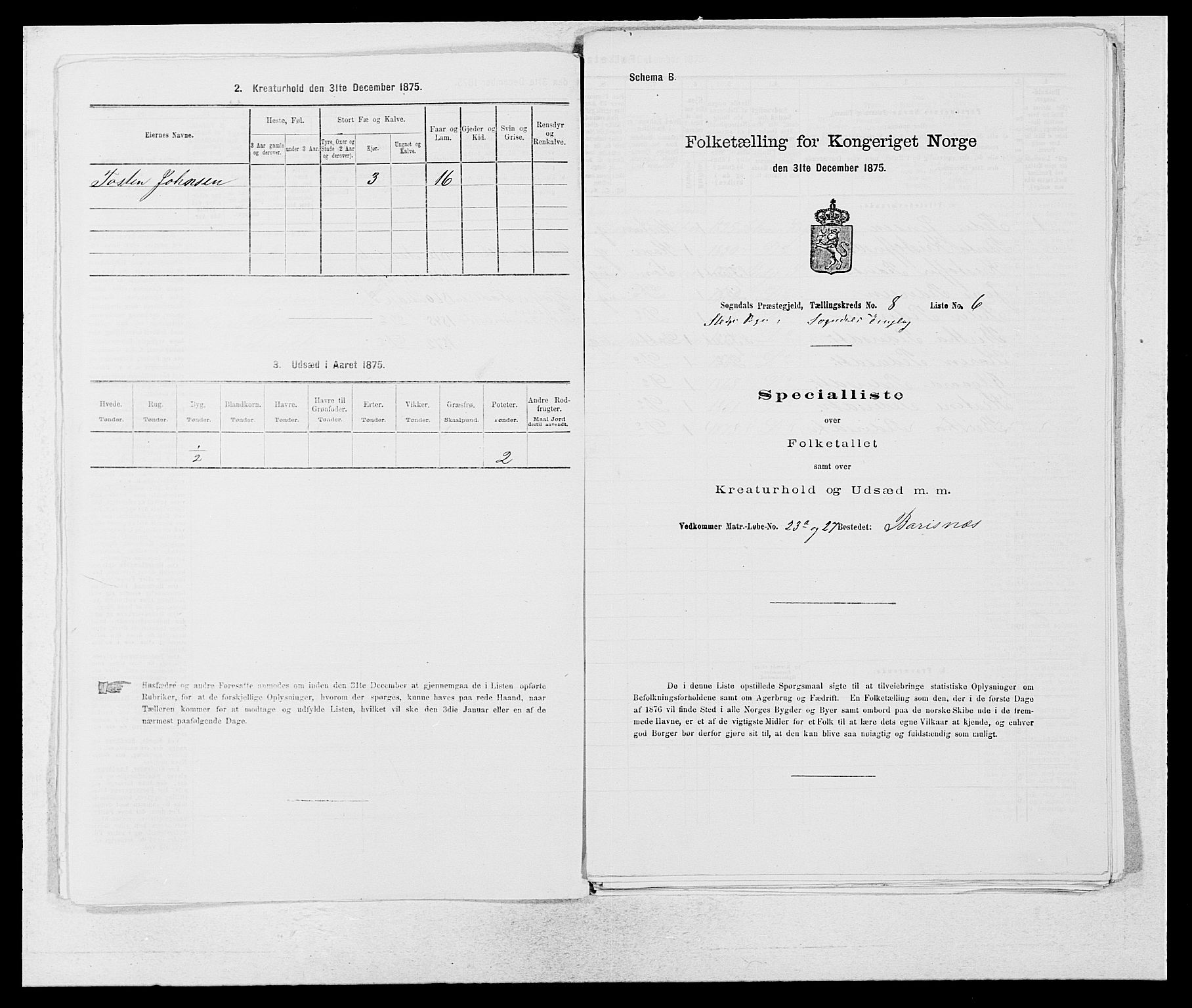 SAB, Folketelling 1875 for 1420P Sogndal prestegjeld, 1875, s. 762