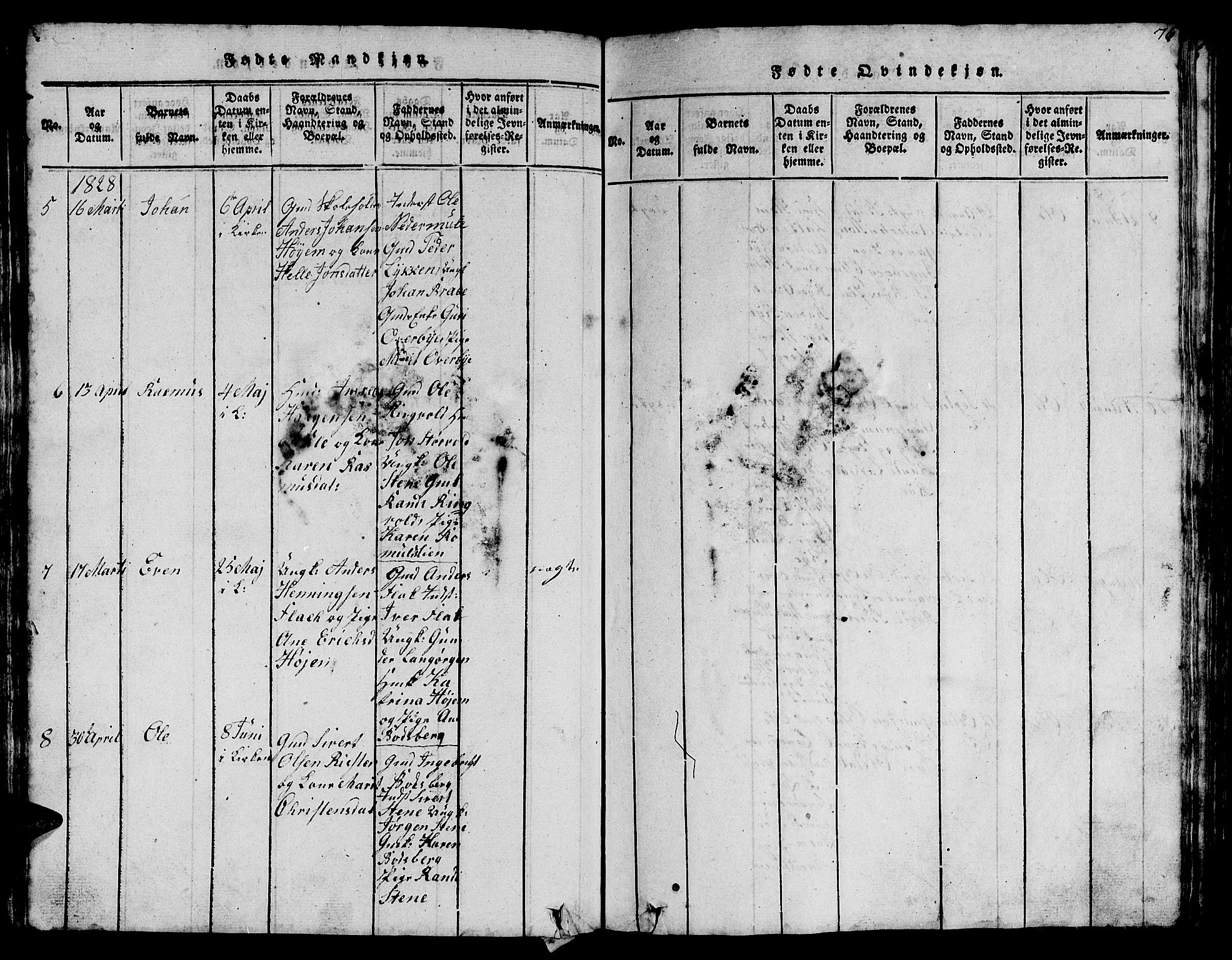 Ministerialprotokoller, klokkerbøker og fødselsregistre - Sør-Trøndelag, AV/SAT-A-1456/612/L0385: Klokkerbok nr. 612C01, 1816-1845, s. 76