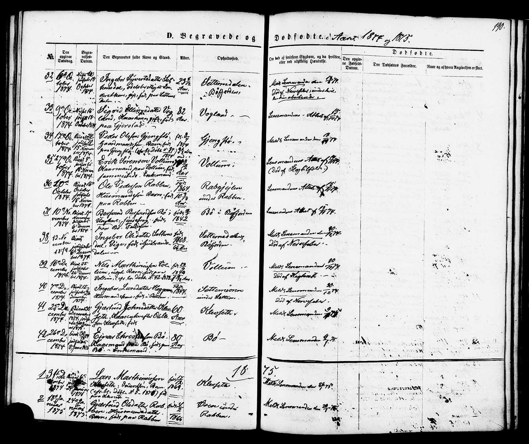 Ministerialprotokoller, klokkerbøker og fødselsregistre - Møre og Romsdal, SAT/A-1454/576/L0884: Ministerialbok nr. 576A02, 1865-1879, s. 190