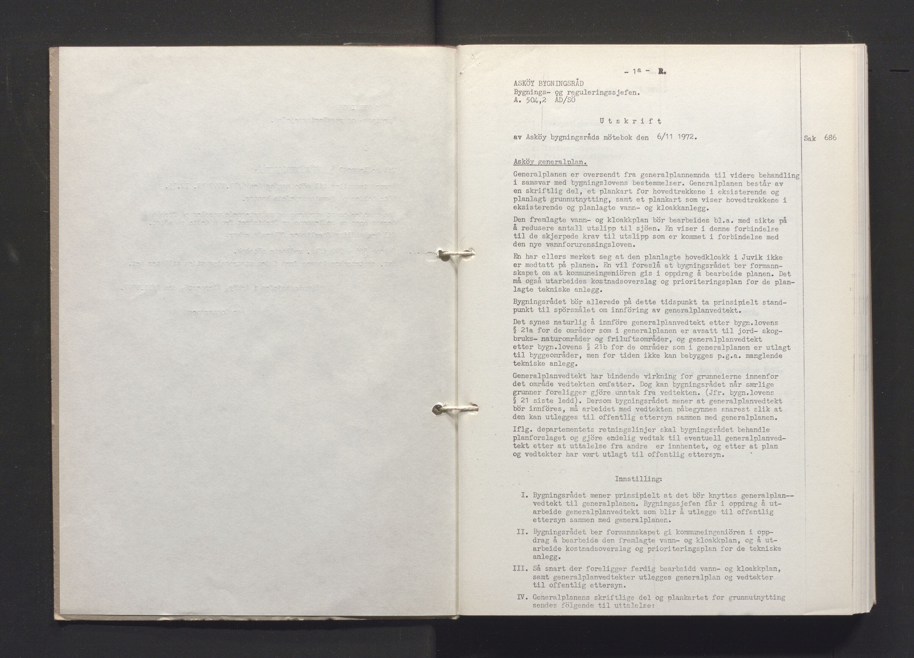 Askøy kommune. Bygningsrådet, IKAH/1247-511/A/Aa/L0018: Møtebok Askøy bygningsråd, 1972