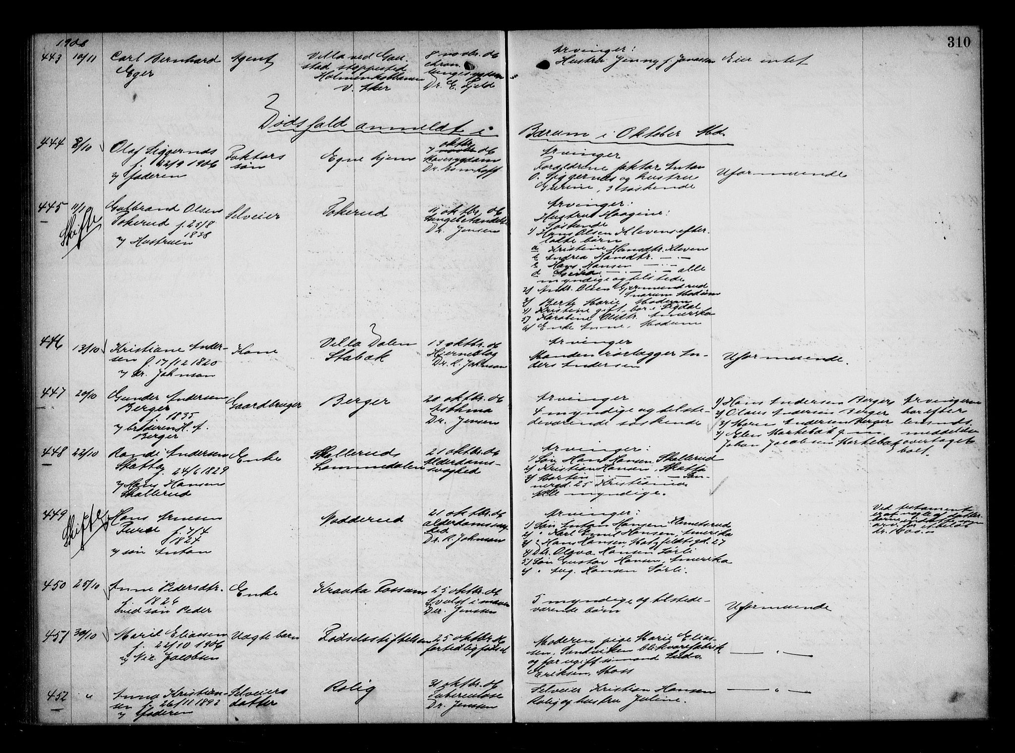 Aker kriminaldommer, skifte- og auksjonsforvalterembete, AV/SAO-A-10452/H/Hb/Hba/Hbaa/L0001: Dødsfallsprotokoll, 1901-1907, s. 310