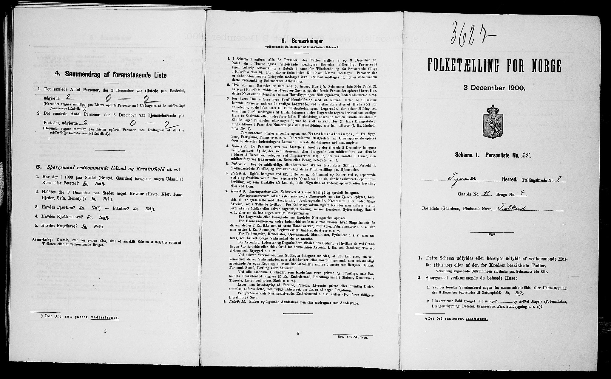 SAST, Folketelling 1900 for 1146 Tysvær herred, 1900, s. 606
