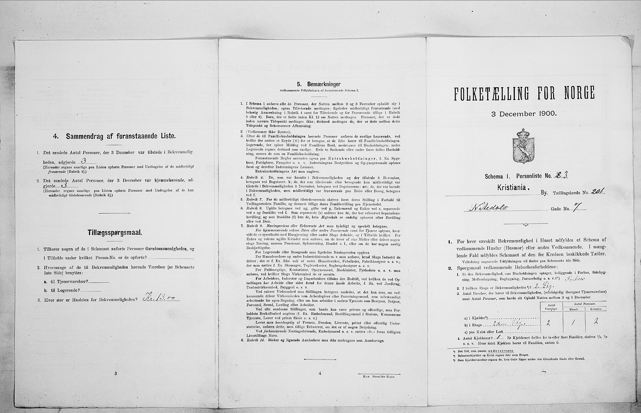 SAO, Folketelling 1900 for 0301 Kristiania kjøpstad, 1900, s. 64489