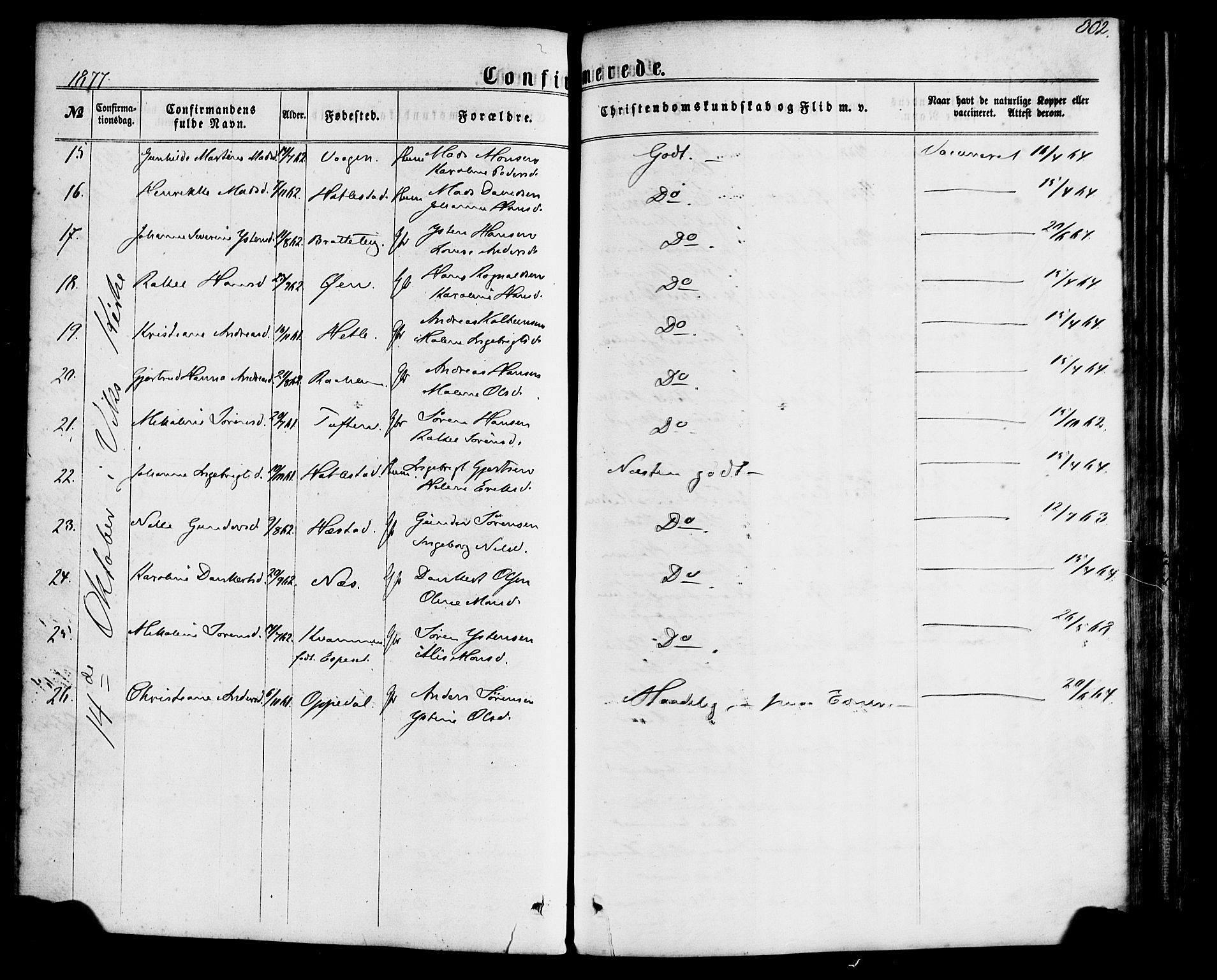 Gaular sokneprestembete, AV/SAB-A-80001/H/Haa: Ministerialbok nr. A 5, 1860-1881, s. 302