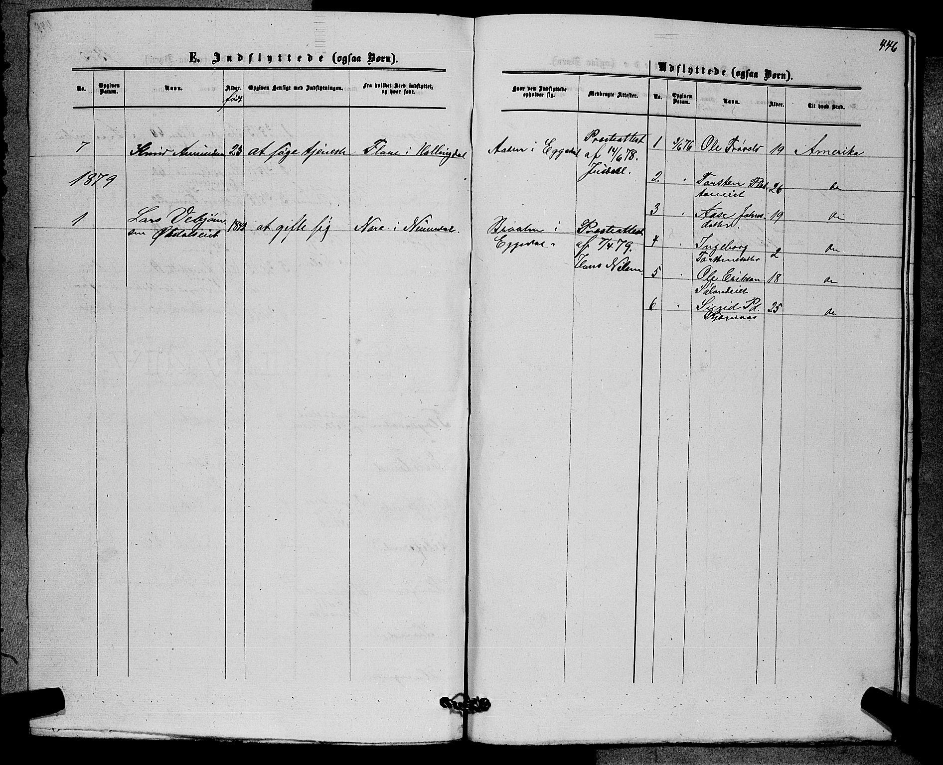 Sigdal kirkebøker, AV/SAKO-A-245/G/Gb/L0002: Klokkerbok nr. II 2, 1875-1900, s. 446