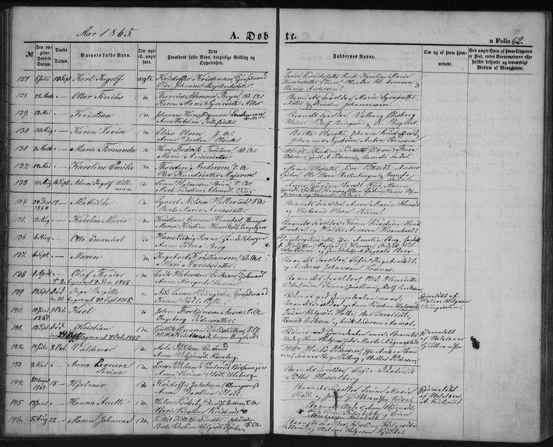 Kongsberg kirkebøker, AV/SAKO-A-22/F/Fa/L0010: Ministerialbok nr. I 10, 1859-1875, s. 62