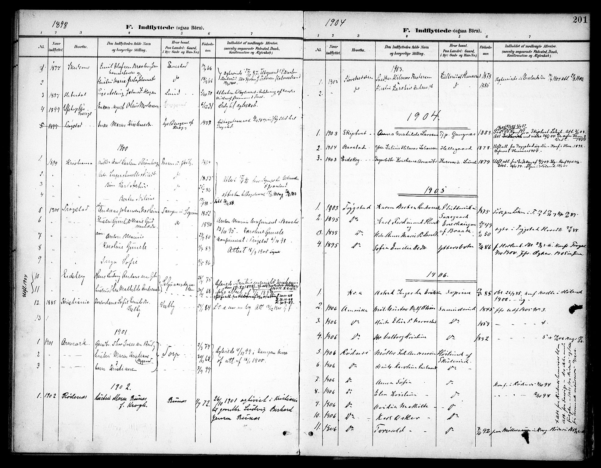 Høland prestekontor Kirkebøker, SAO/A-10346a/F/Fb/L0003: Ministerialbok nr. II 3, 1897-1912, s. 201