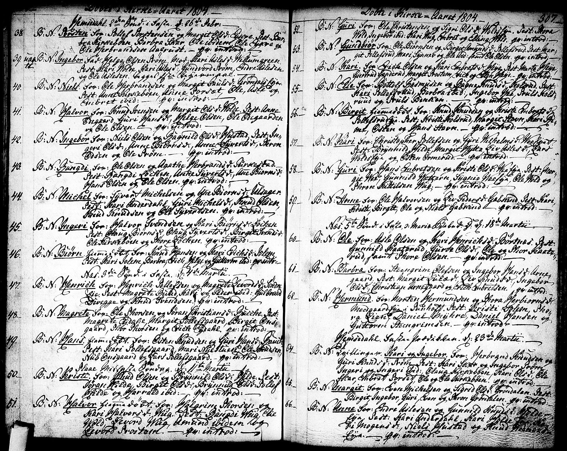 Nes kirkebøker, AV/SAKO-A-236/F/Fa/L0005: Ministerialbok nr. 5, 1787-1807, s. 306-307