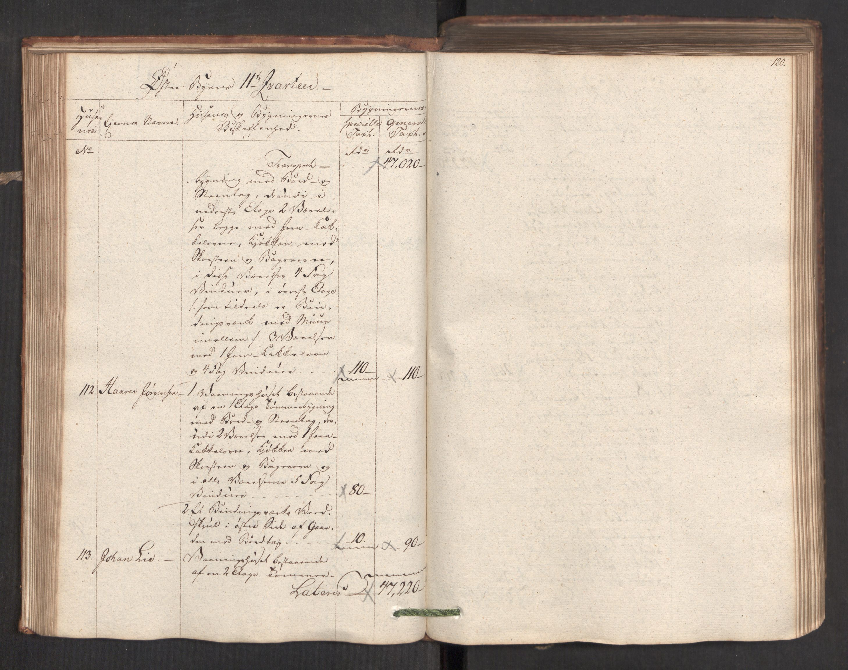 Kommersekollegiet, Brannforsikringskontoret 1767-1814, AV/RA-EA-5458/F/Fa/L0019/0001: Kristiansand / Branntakstprotokoll, 1797, s. 120