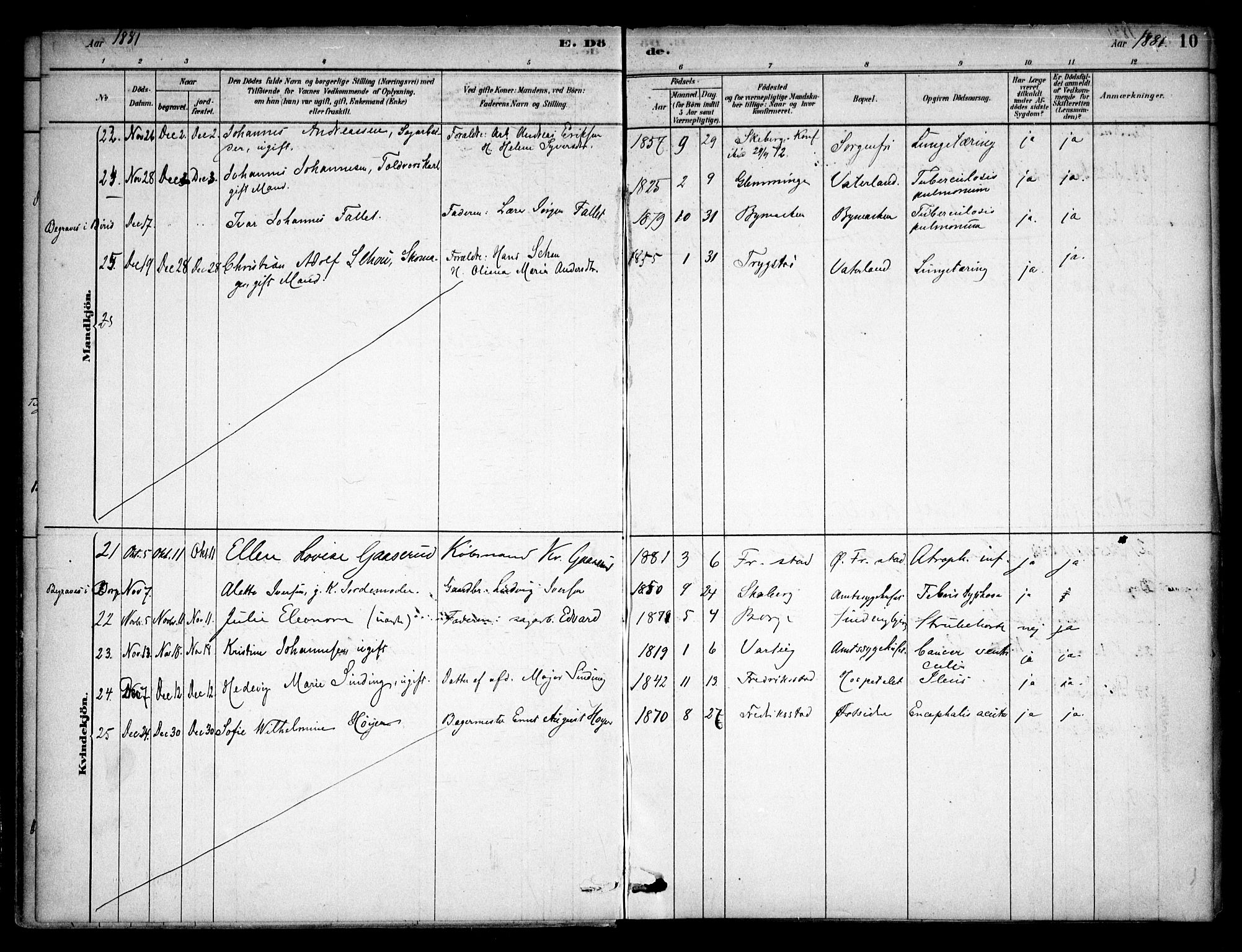 Østre Fredrikstad prestekontor Kirkebøker, AV/SAO-A-10907/F/Fa/L0001: Ministerialbok nr. 1, 1878-1982, s. 10
