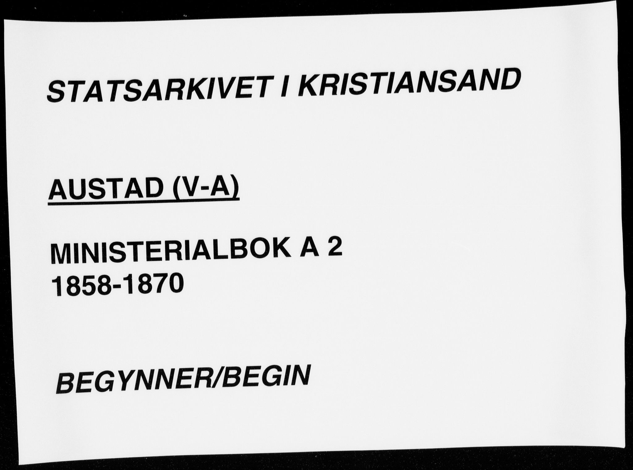 Lyngdal sokneprestkontor, SAK/1111-0029/F/Fa/Faa/L0002: Ministerialbok nr. A 2, 1858-1870