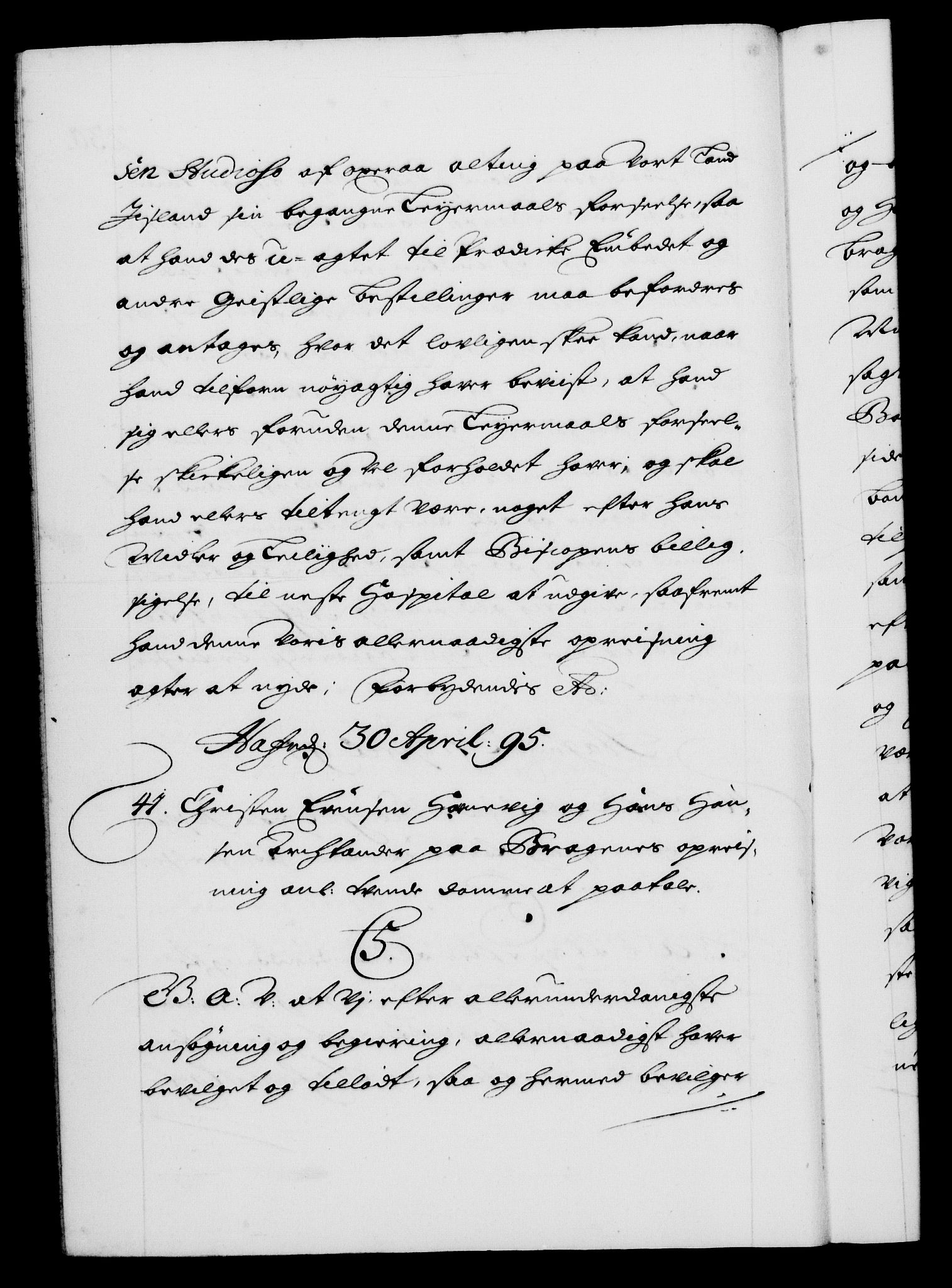 Danske Kanselli 1572-1799, RA/EA-3023/F/Fc/Fca/Fcaa/L0016: Norske registre (mikrofilm), 1692-1697, s. 230b