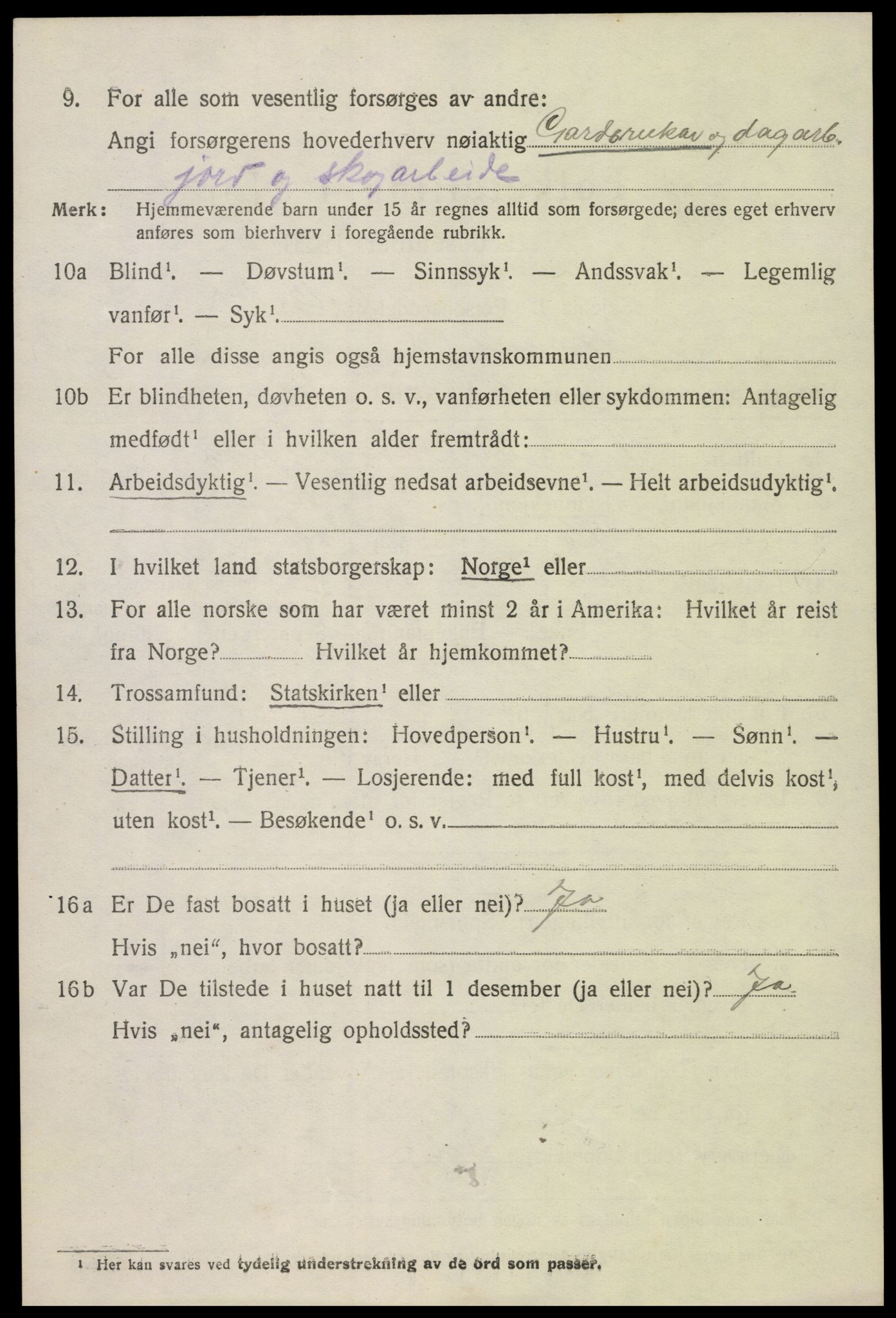 SAK, Folketelling 1920 for 0936 Hornnes herred, 1920, s. 1360