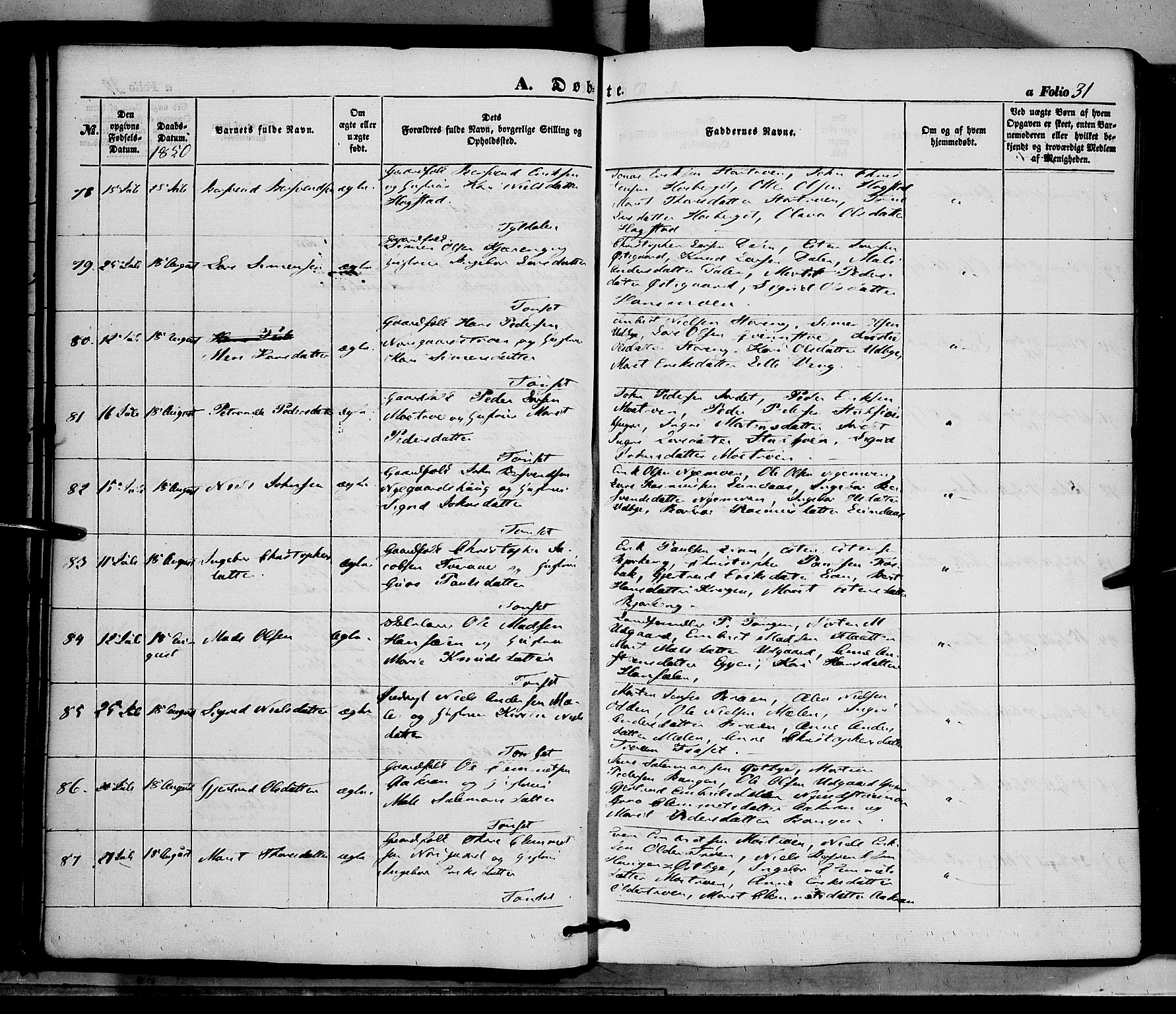 Tynset prestekontor, AV/SAH-PREST-058/H/Ha/Haa/L0020: Ministerialbok nr. 20, 1848-1862, s. 31