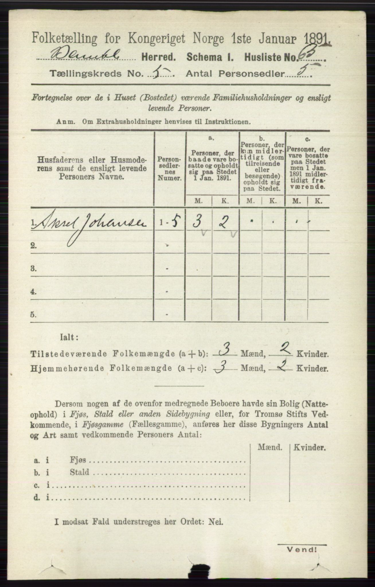 RA, Folketelling 1891 for 0814 Bamble herred, 1891, s. 2240