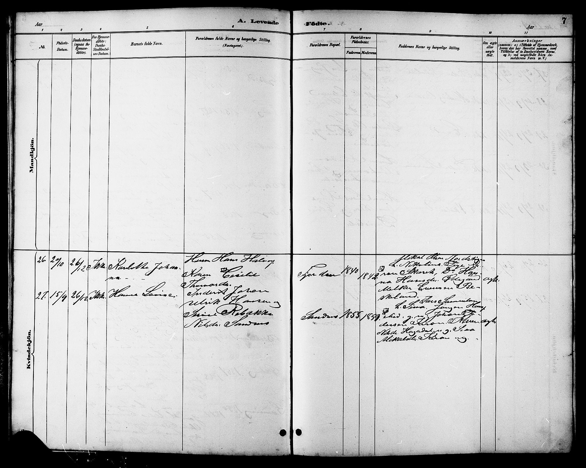 Ministerialprotokoller, klokkerbøker og fødselsregistre - Sør-Trøndelag, SAT/A-1456/657/L0716: Klokkerbok nr. 657C03, 1889-1904, s. 7