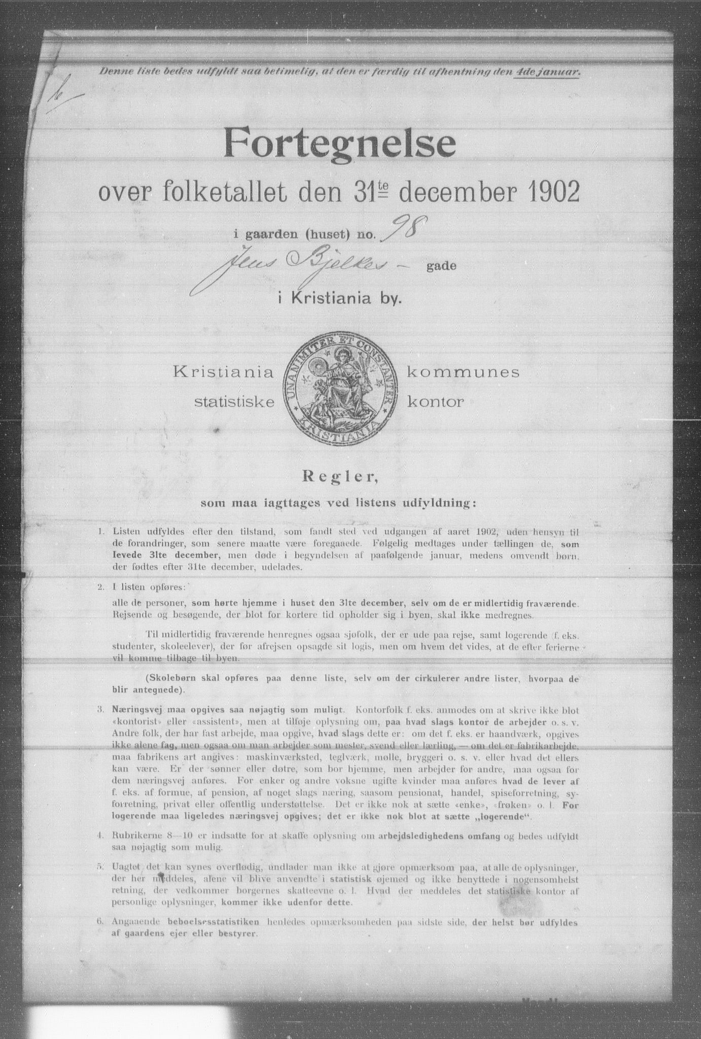 OBA, Kommunal folketelling 31.12.1902 for Kristiania kjøpstad, 1902, s. 8794