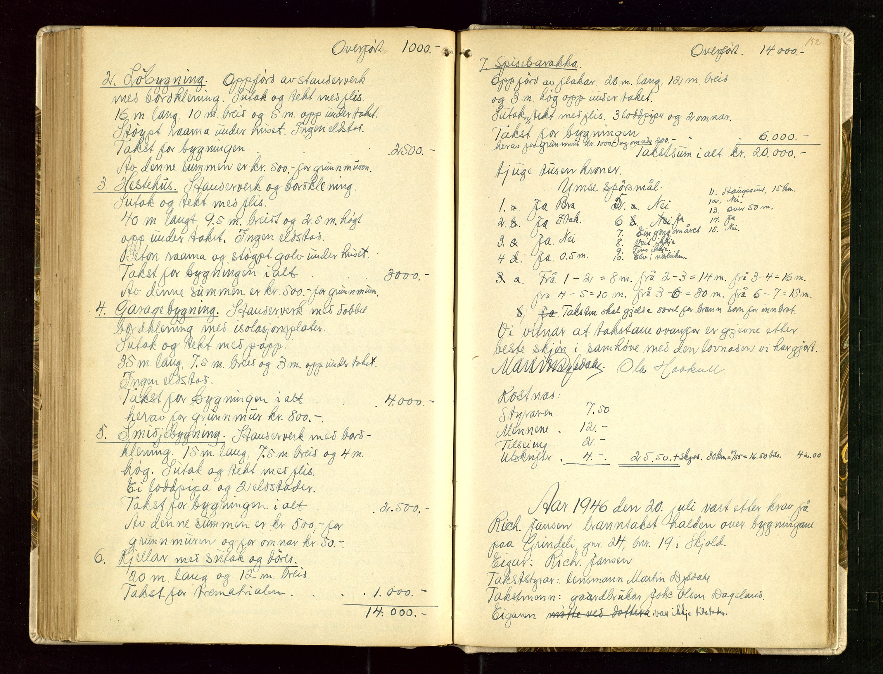 Skjold lensmannskontor, AV/SAST-A-100182/Goa/L0002: "Brandtaksasjons-Protokol for Skjolds Thinglag", 1890-1949, s. 151b-152a