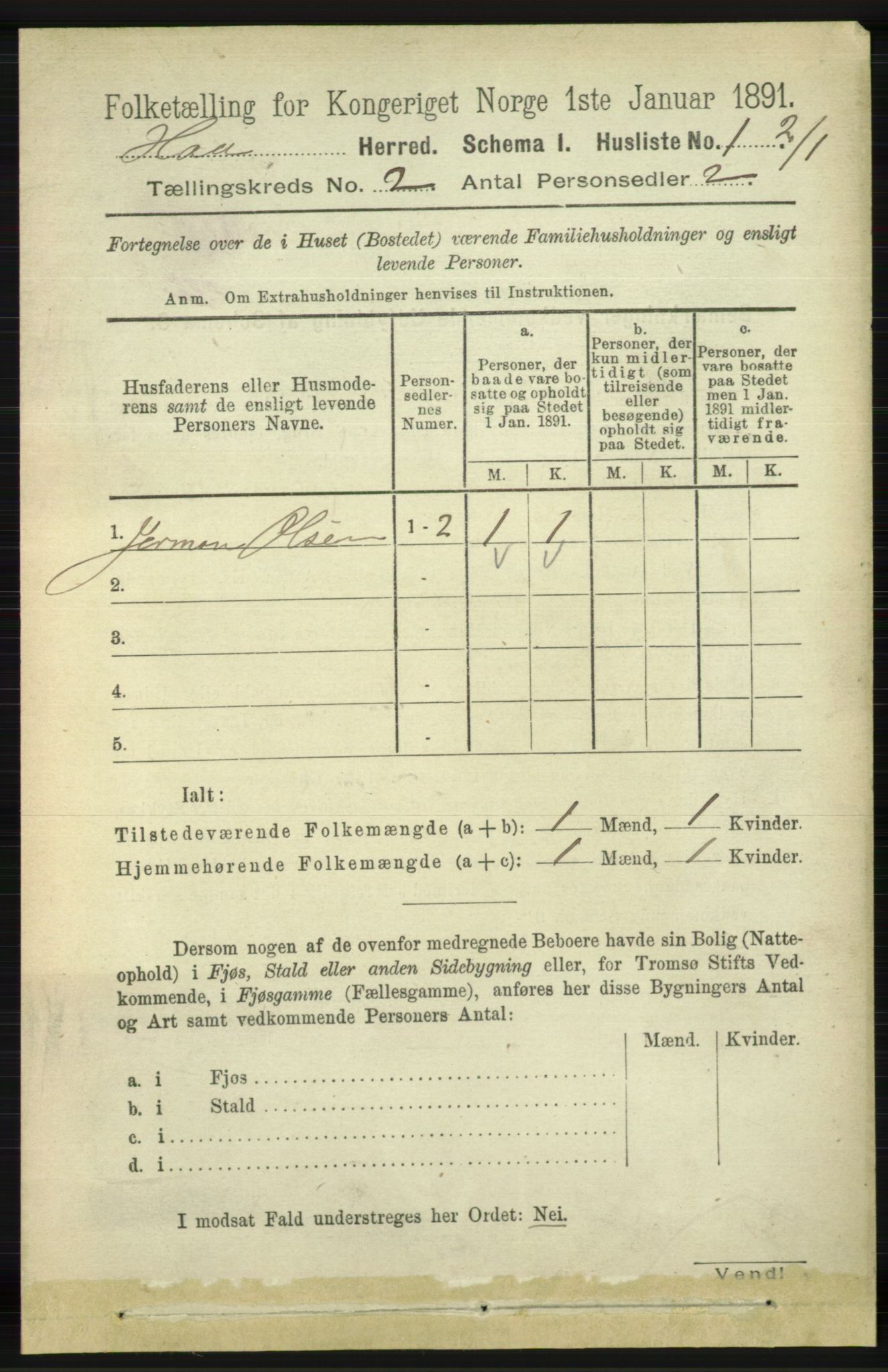 RA, Folketelling 1891 for 1119 Hå herred, 1891, s. 324