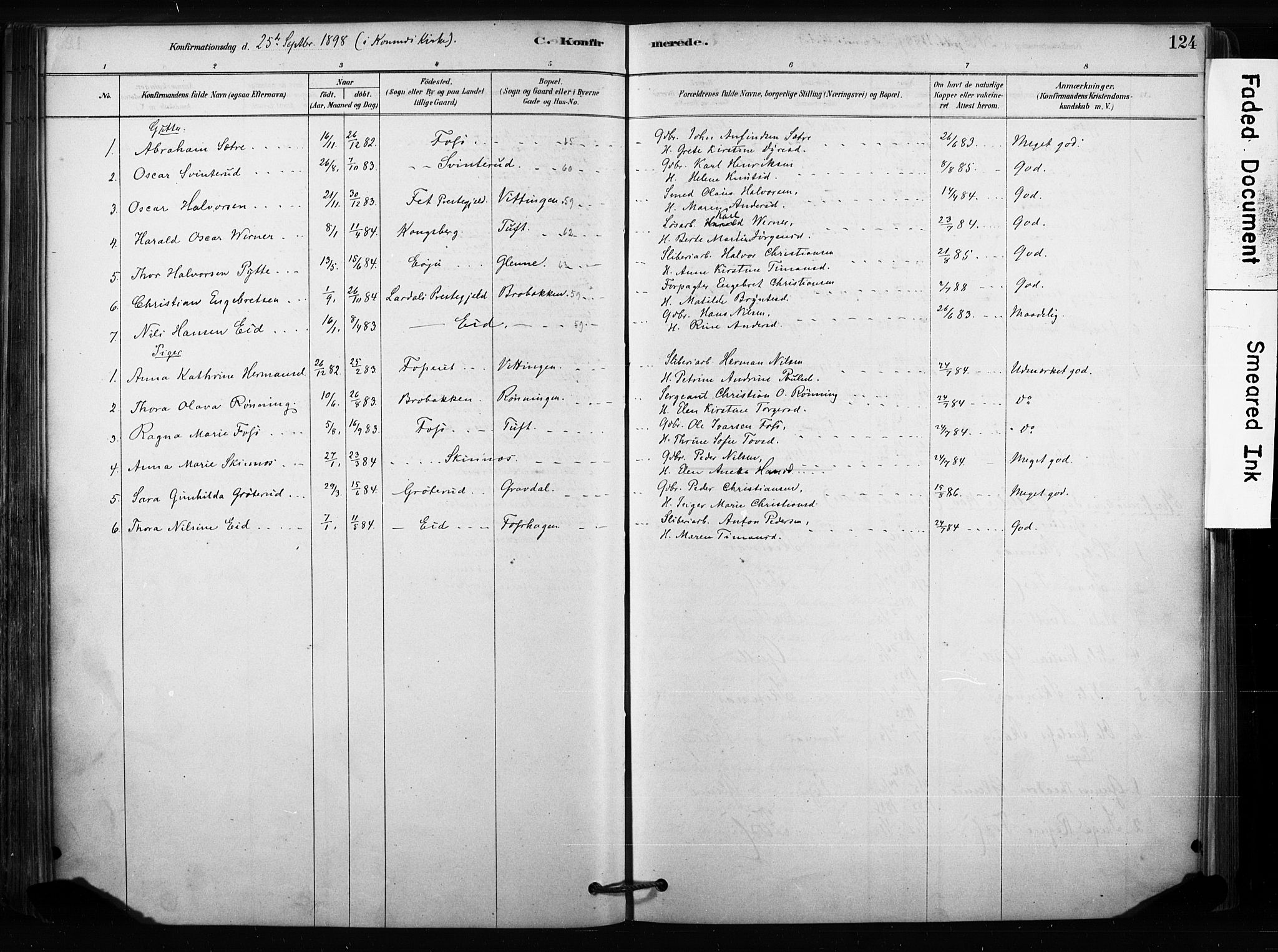Sandsvær kirkebøker, AV/SAKO-A-244/F/Fc/L0001: Ministerialbok nr. III 1, 1878-1923, s. 124