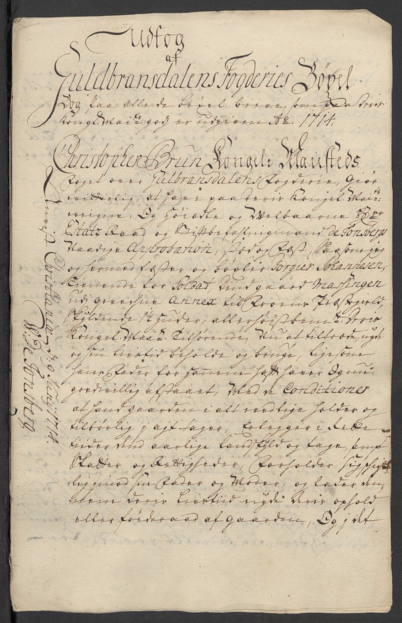 Rentekammeret inntil 1814, Reviderte regnskaper, Fogderegnskap, RA/EA-4092/R17/L1183: Fogderegnskap Gudbrandsdal, 1714, s. 83
