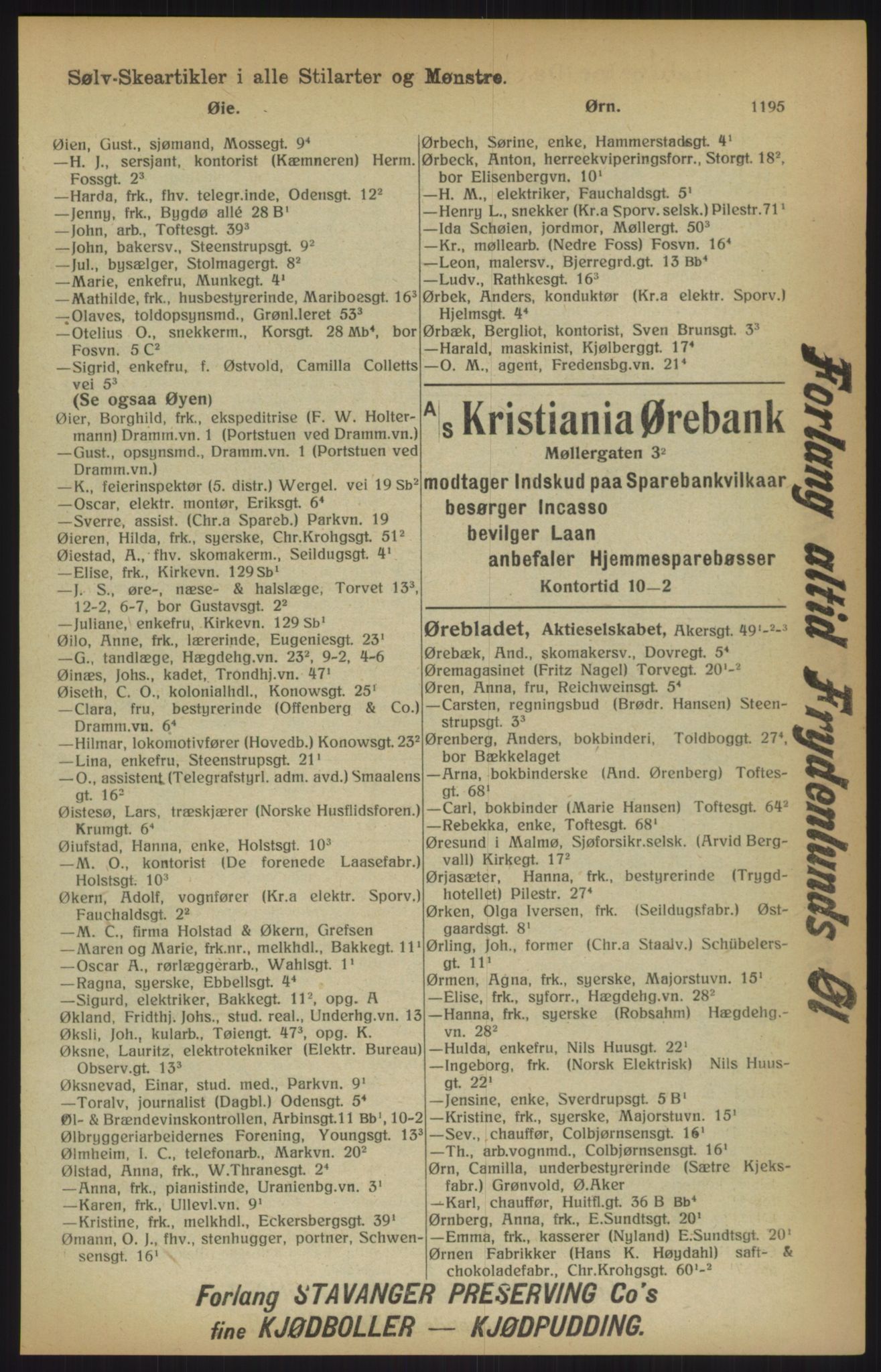 Kristiania/Oslo adressebok, PUBL/-, 1915, s. 1195