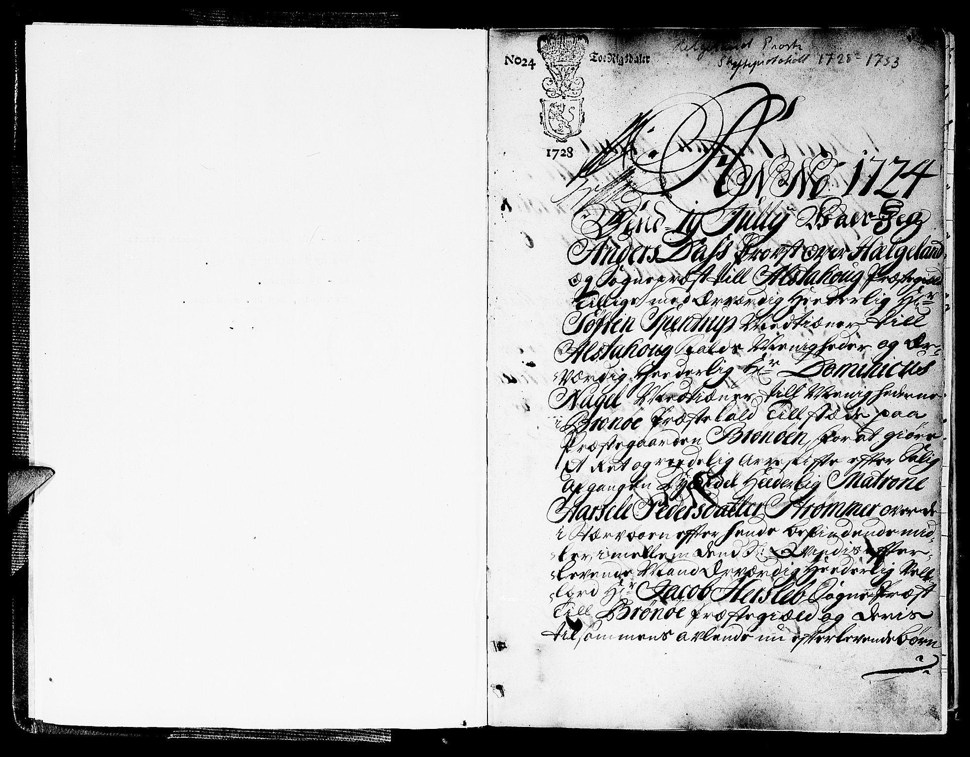 Helgeland prosti, AV/SAT-A-6534/G/Gc/L0001: Skifteprotokoll, 1728-1753, s. 0b-1a