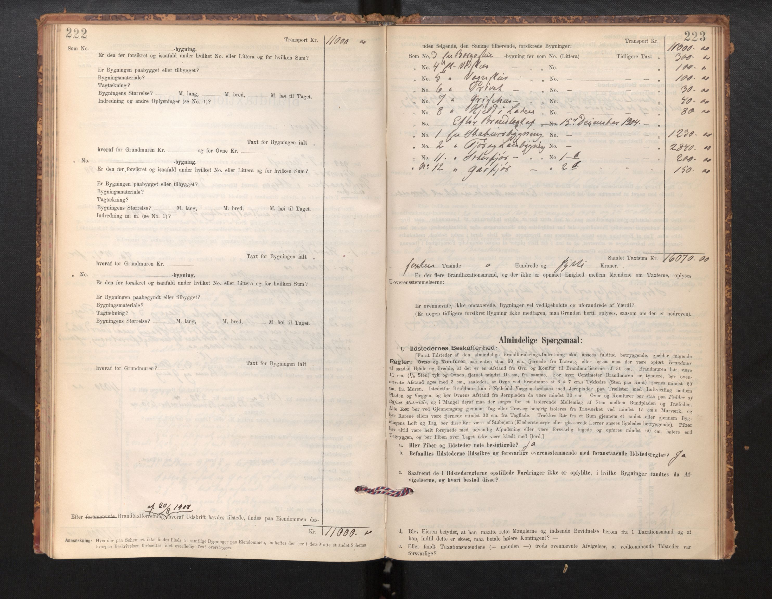 Lensmannen i Stryn og Innvik, SAB/A-30201/0012/L0002: Branntakstprotokoll, skjematakst, 1894-1942, s. 222-223
