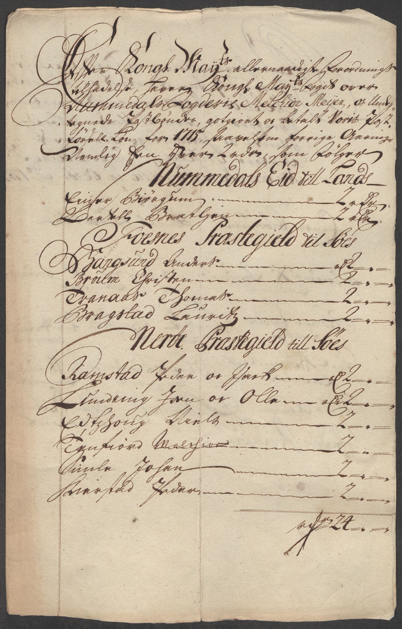 Rentekammeret inntil 1814, Reviderte regnskaper, Fogderegnskap, RA/EA-4092/R64/L4436: Fogderegnskap Namdal, 1715, s. 208