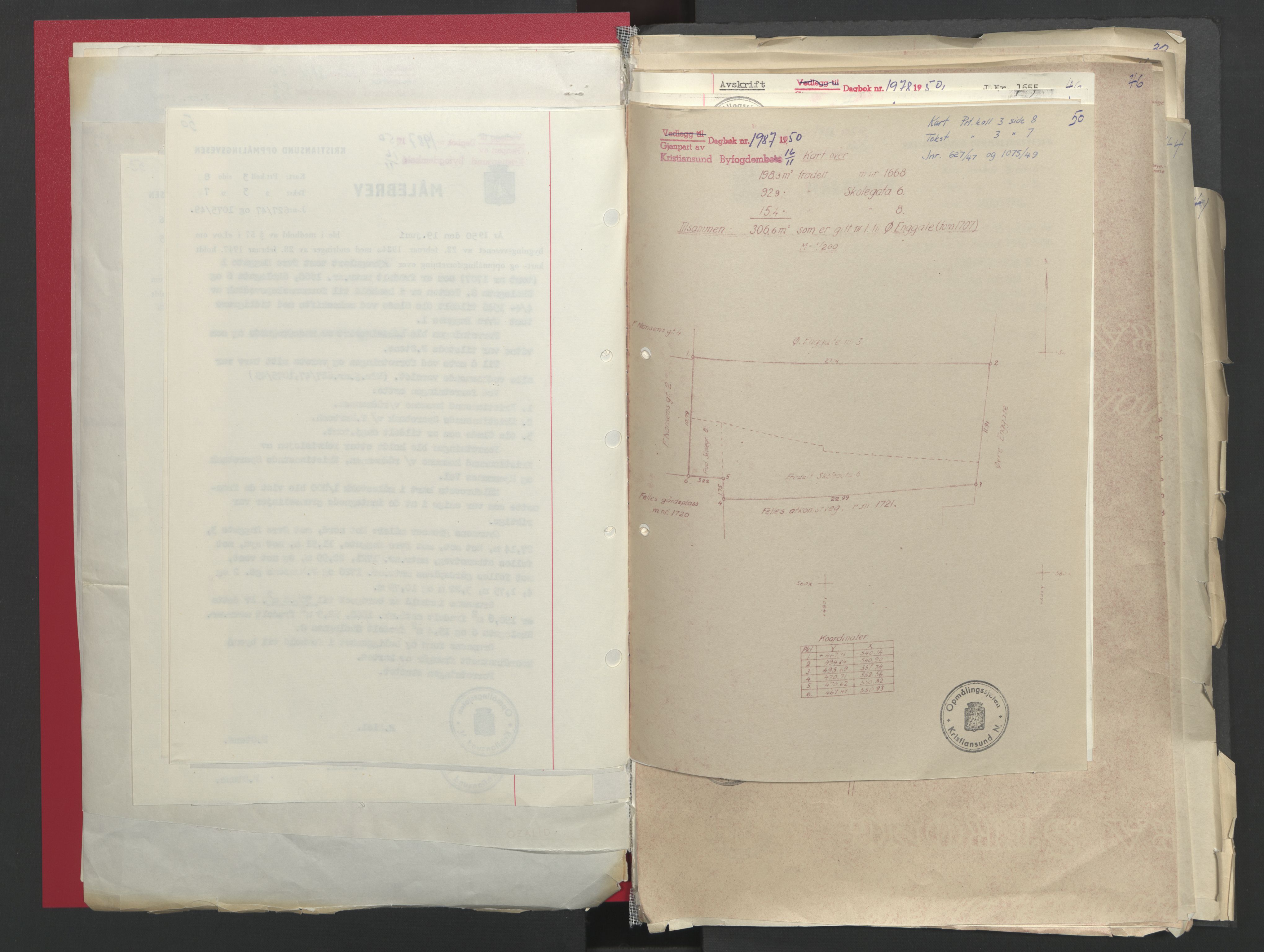 Kristiansund byfogd, AV/SAT-A-4587/A/27: Pantebok nr. 48, 1950-1950, Dagboknr: 1987/1950