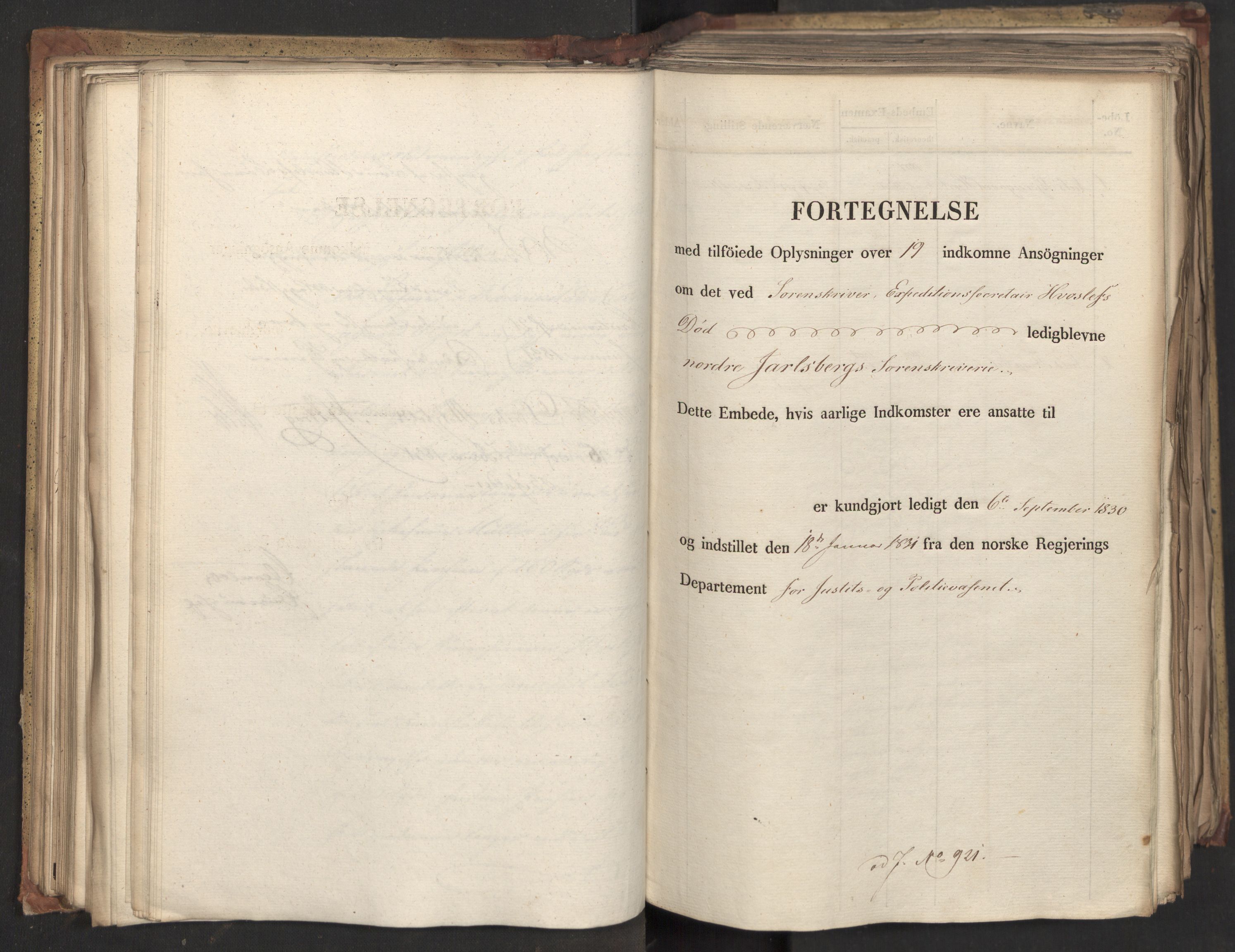 Statsrådsavdelingen i Stockholm, AV/RA-S-1003/D/Da/L0069: Regjeringsinnstillinger nr. 877-1046, 1831, s. 173