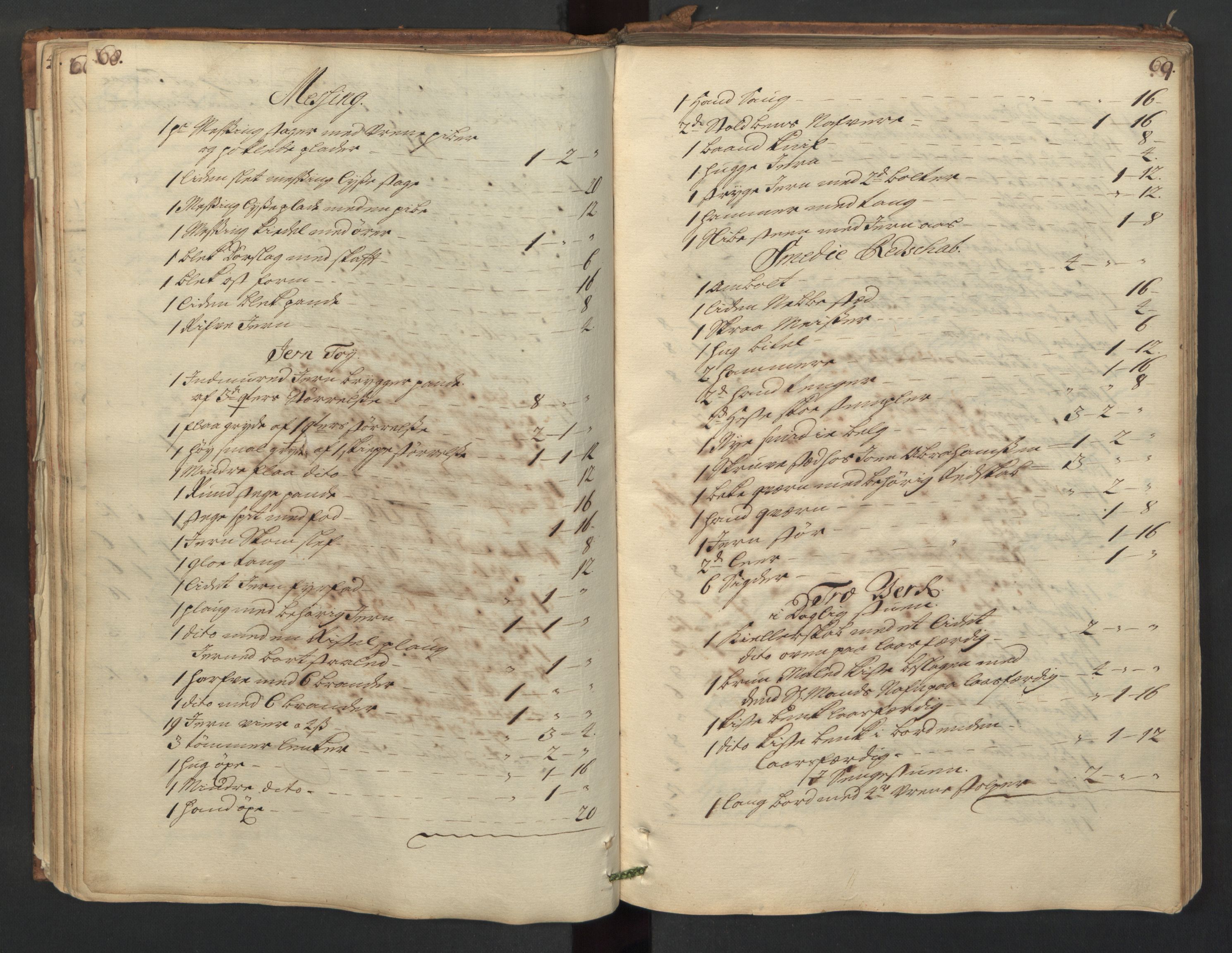 Forsvaret, Generalauditøren, AV/RA-RAFA-1772/F/Fj/Fjc/L0005: Skifteprotokol for 1ste søndenfjeldske dragonregiment, 1703-1736, s. 68-69