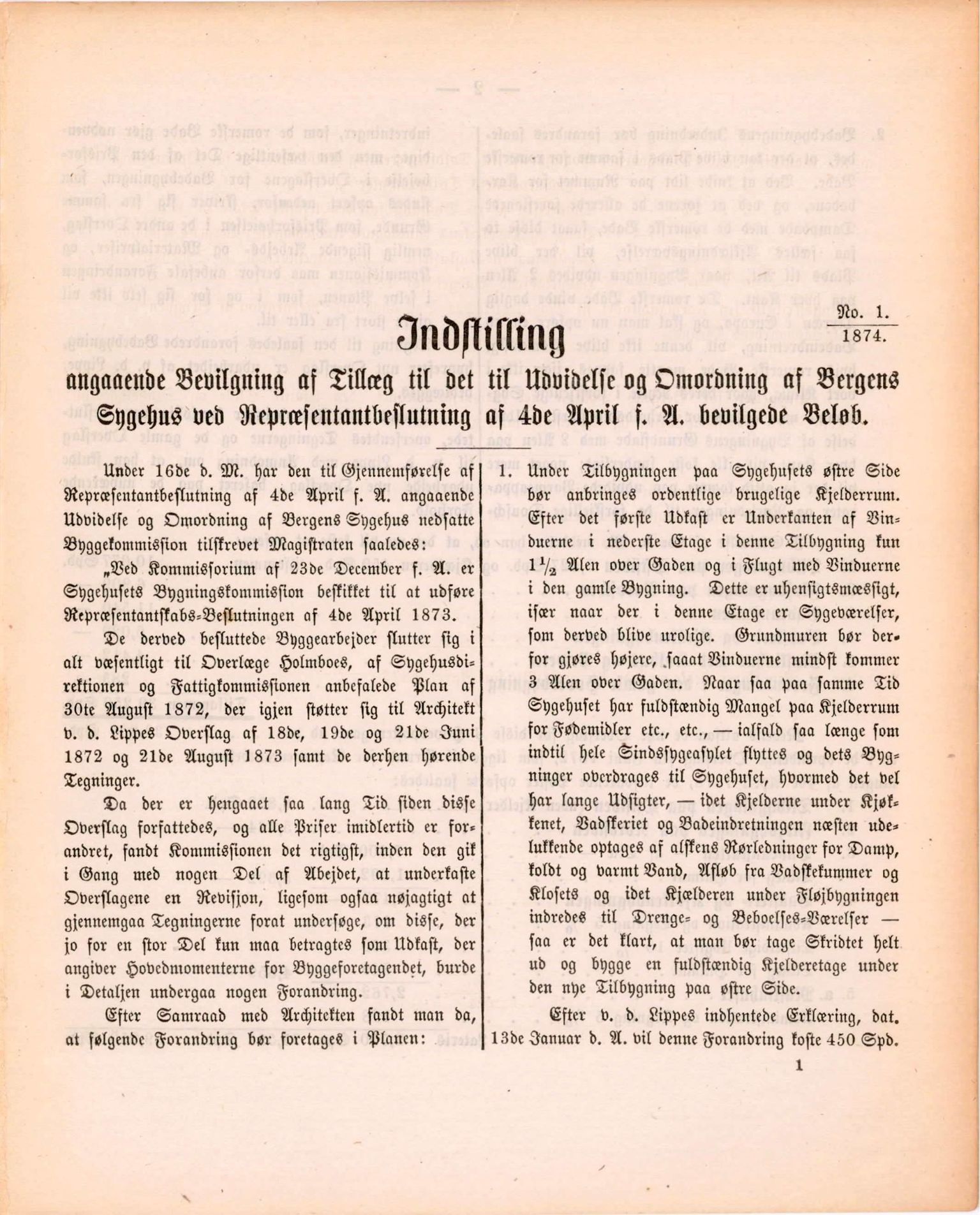 Bergen kommune. Formannskapet, BBA/A-0003/Ad/L0029: Bergens Kommuneforhandlinger, 1874