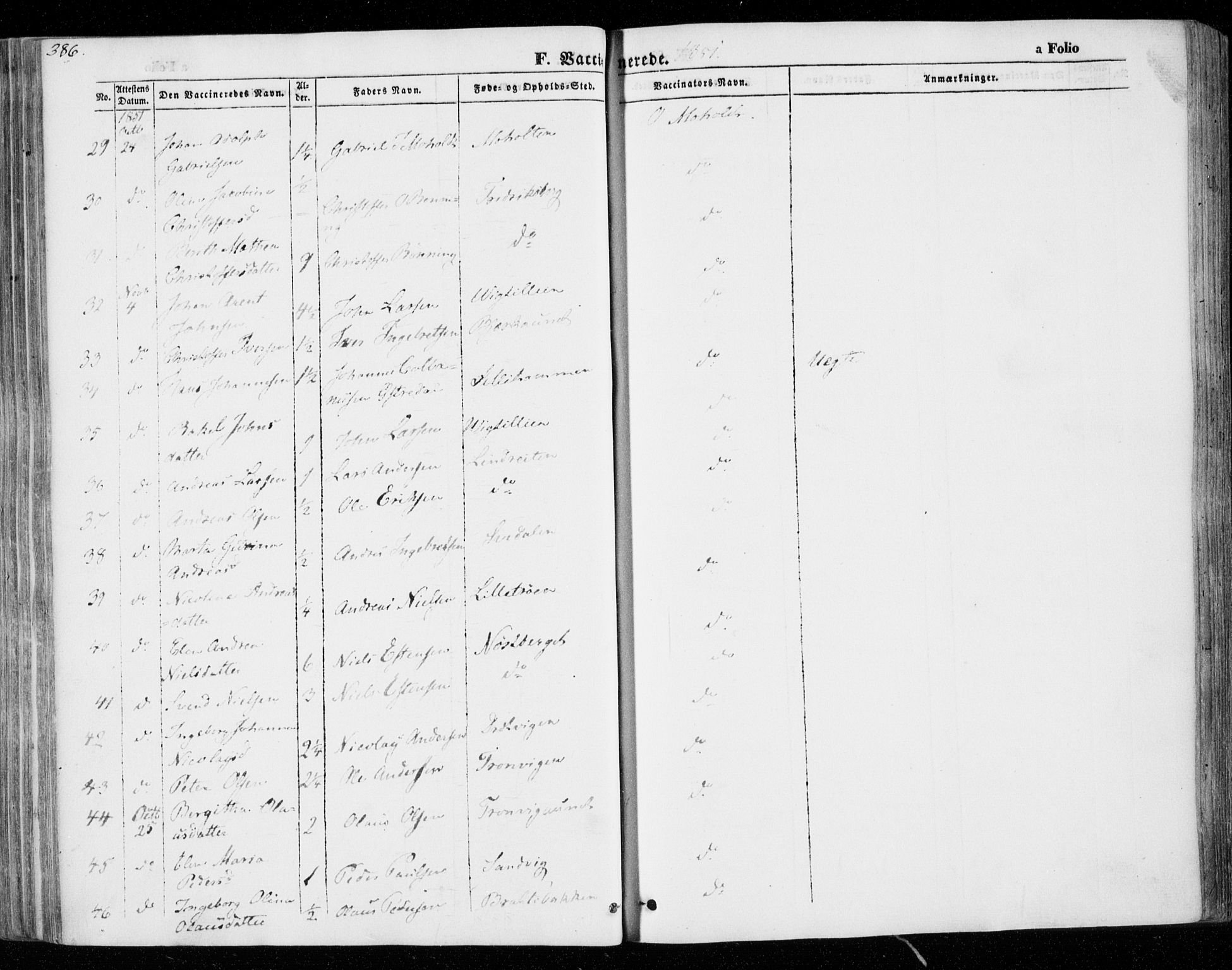 Ministerialprotokoller, klokkerbøker og fødselsregistre - Nord-Trøndelag, SAT/A-1458/701/L0007: Ministerialbok nr. 701A07 /1, 1842-1854, s. 386