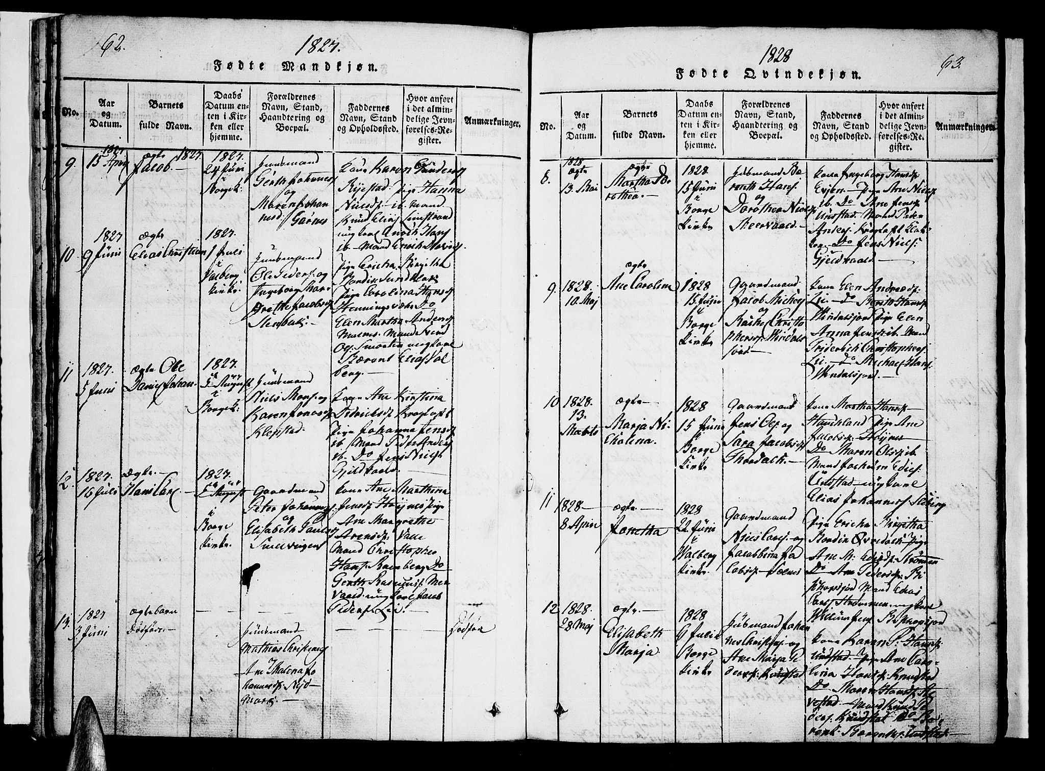 Ministerialprotokoller, klokkerbøker og fødselsregistre - Nordland, AV/SAT-A-1459/880/L1130: Ministerialbok nr. 880A04, 1821-1843, s. 62-63